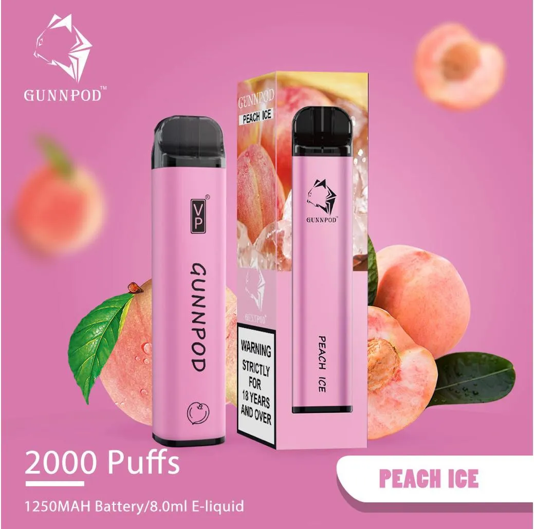 Gunnpod Classic 2000 Puffs Peach Ice