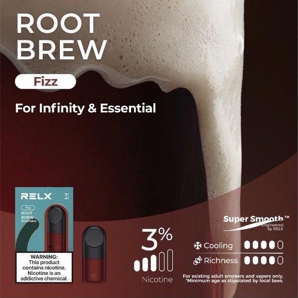 RELX Infinity Pod 3% Root Brew (Root beer) New