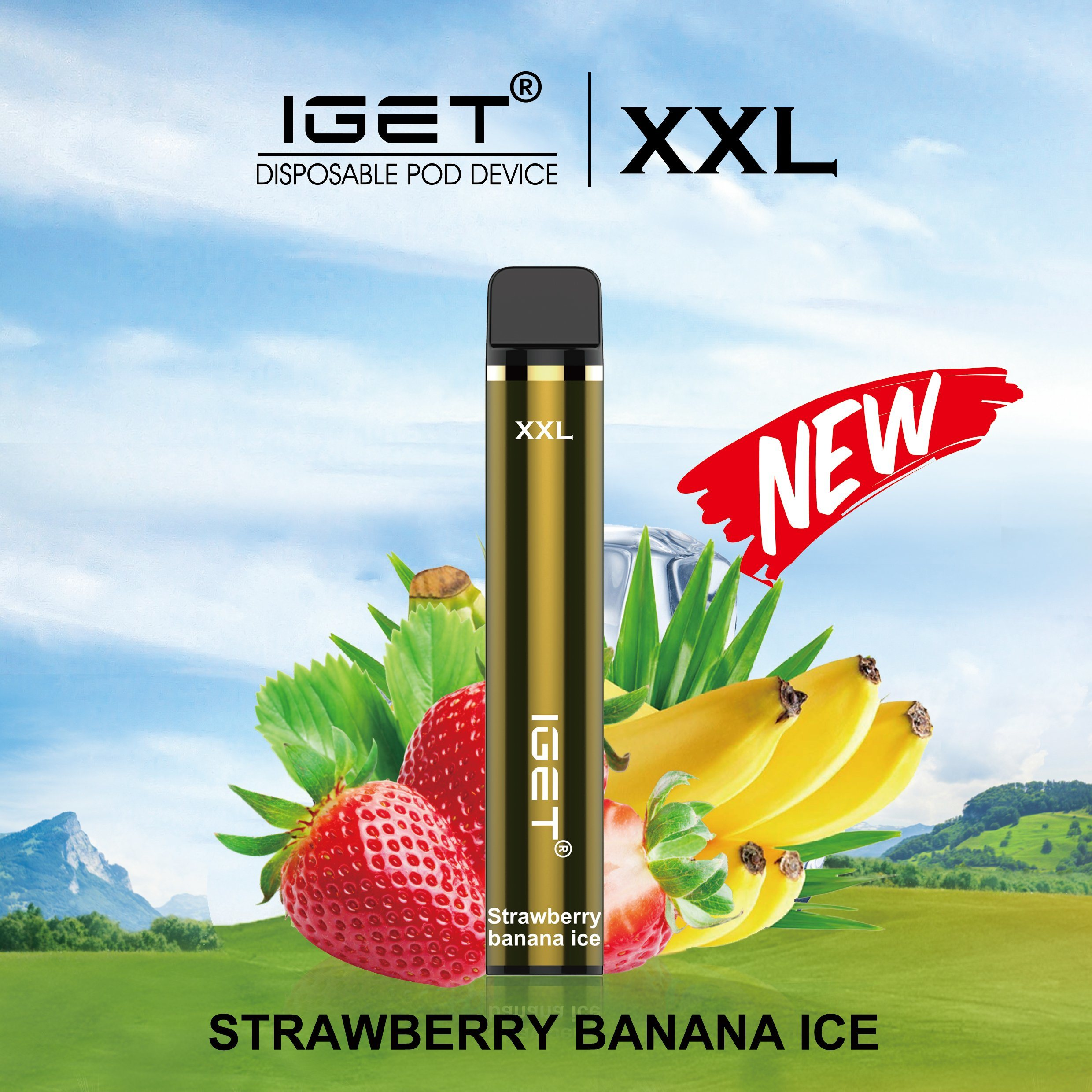 IGET XXL 1800 Puffs Strawberry Banana Ice