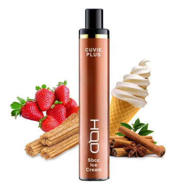 HQD Cuvie Plus – 1200 Puffs Vape – SBCC Ice Cream (Strawberry&Cinnamon) NEW