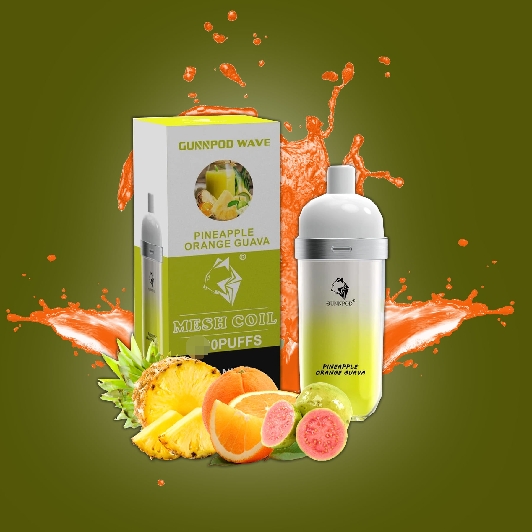 Gunnpod Wave Pro 4200 Pineapple Orange Guave