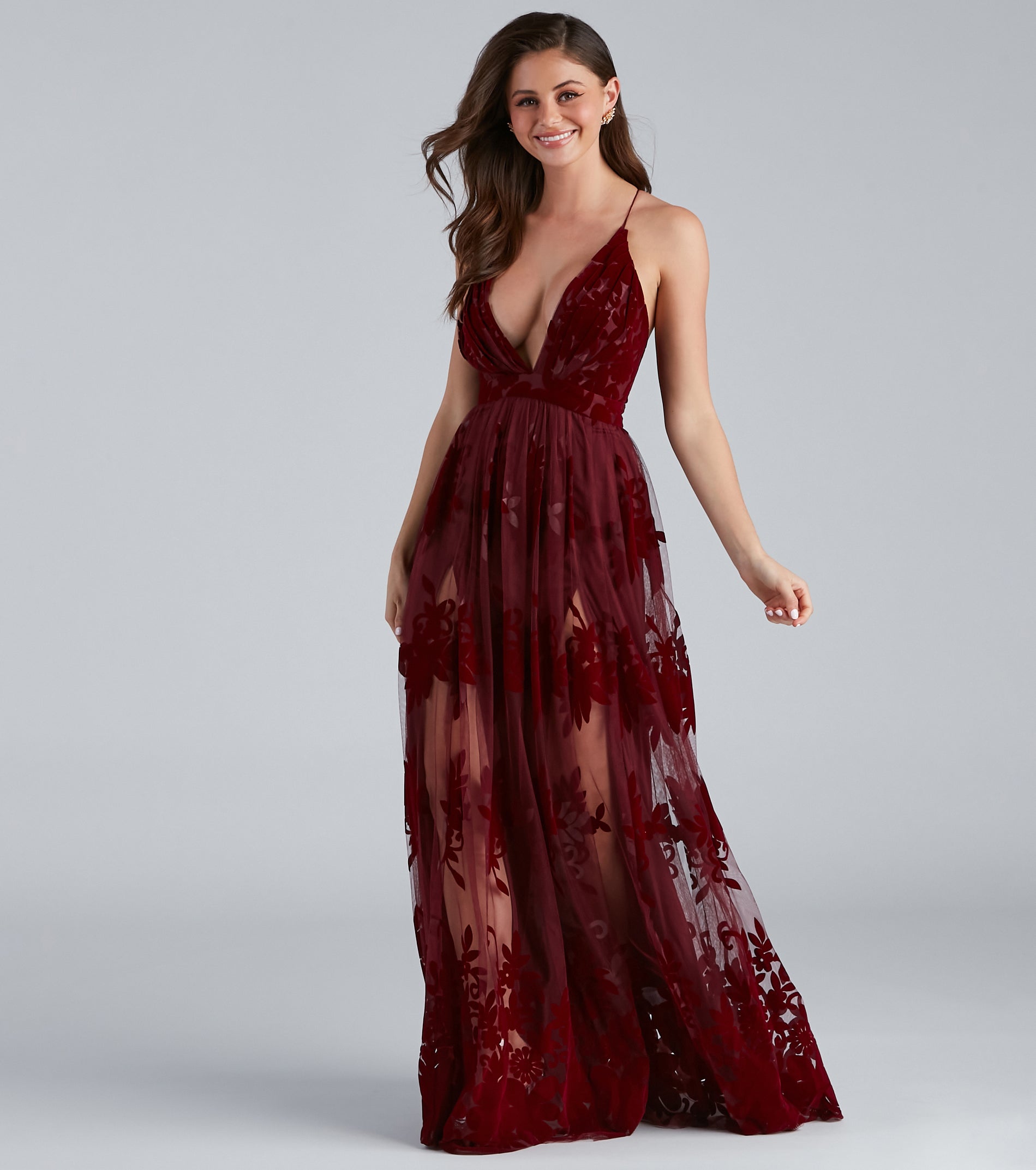 Formal Flocked Velvet Dress