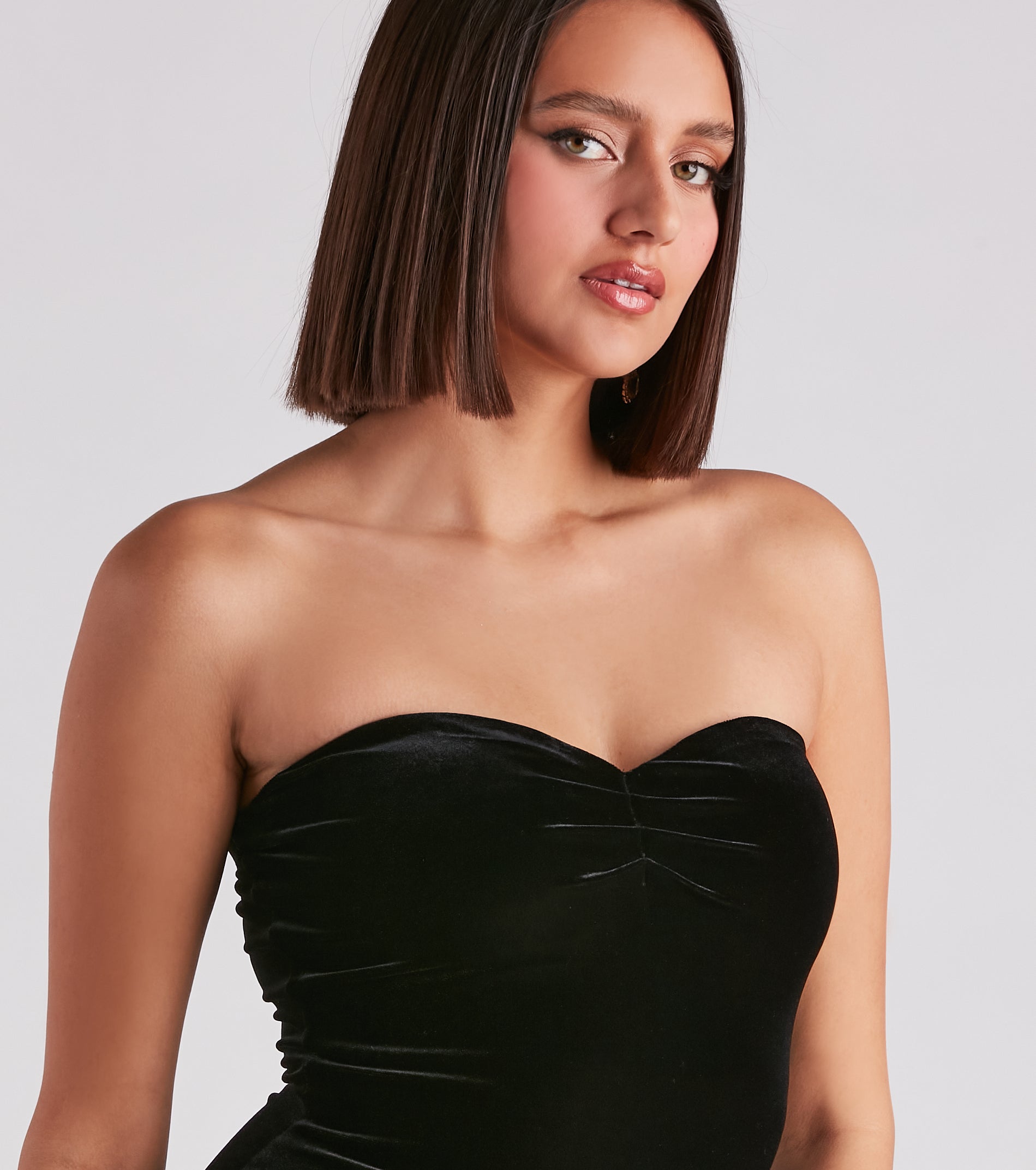 Velvet Strapless Mini Dress