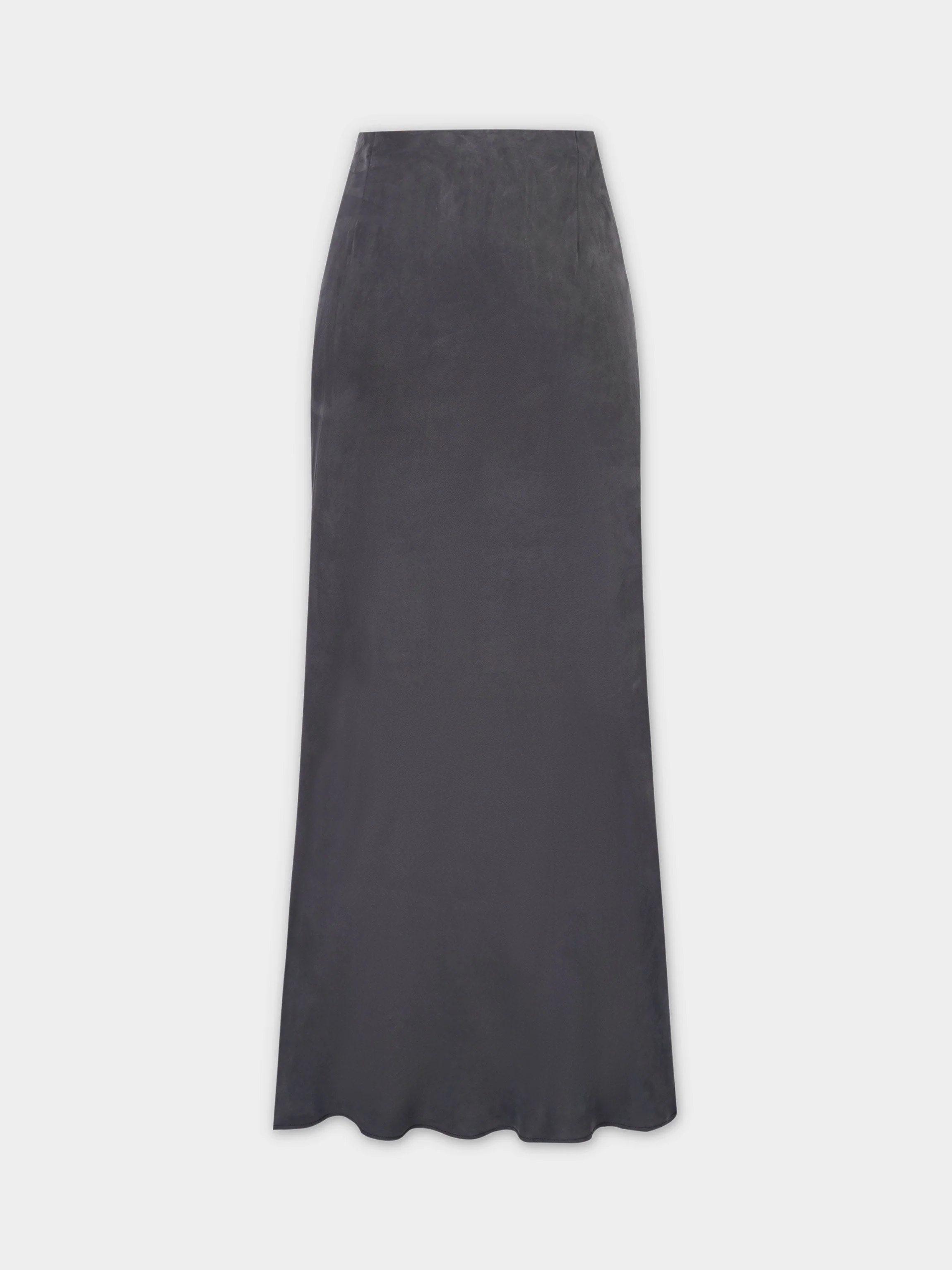 Cupro Slip Skirt-Black