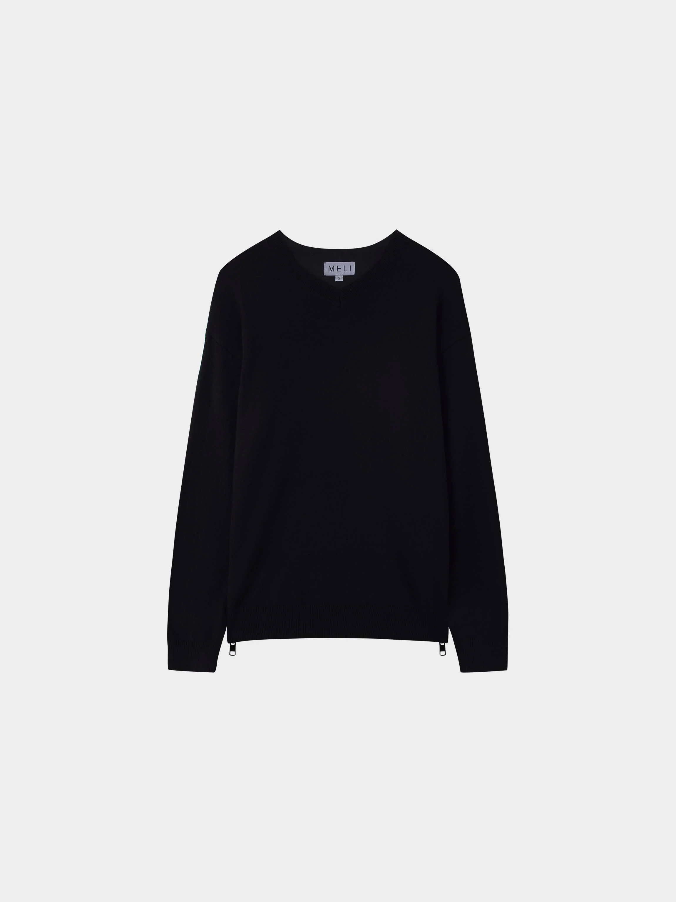 Side Zipper Sweater-Black