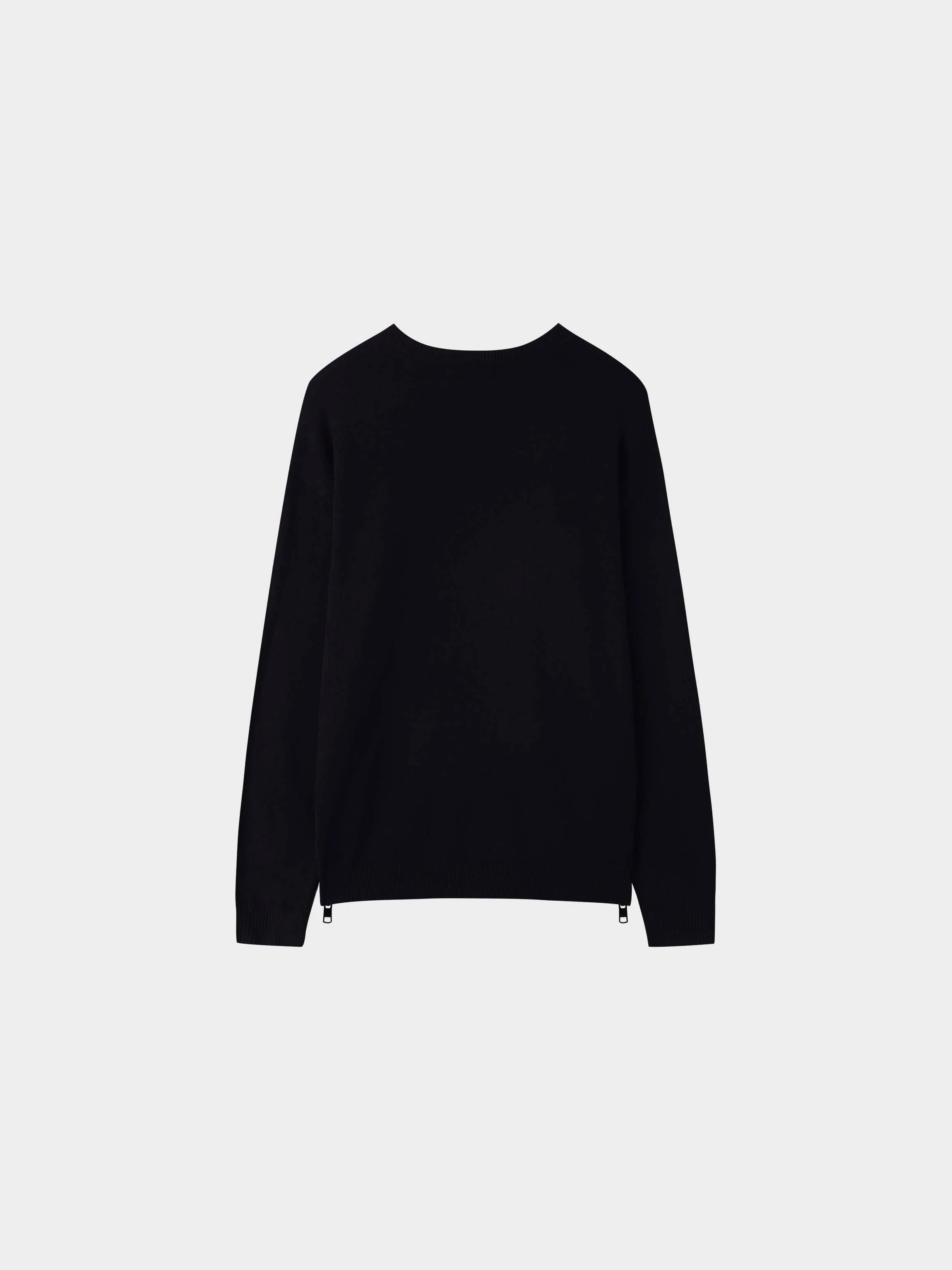 Side Zipper Sweater-Black