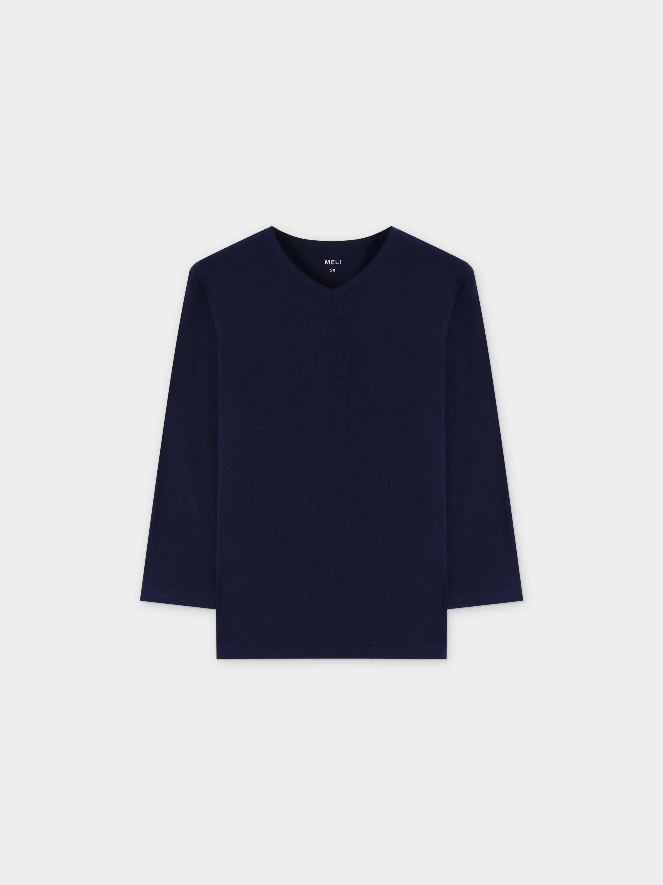 RIBBED HIGH V 3Q-NAVY