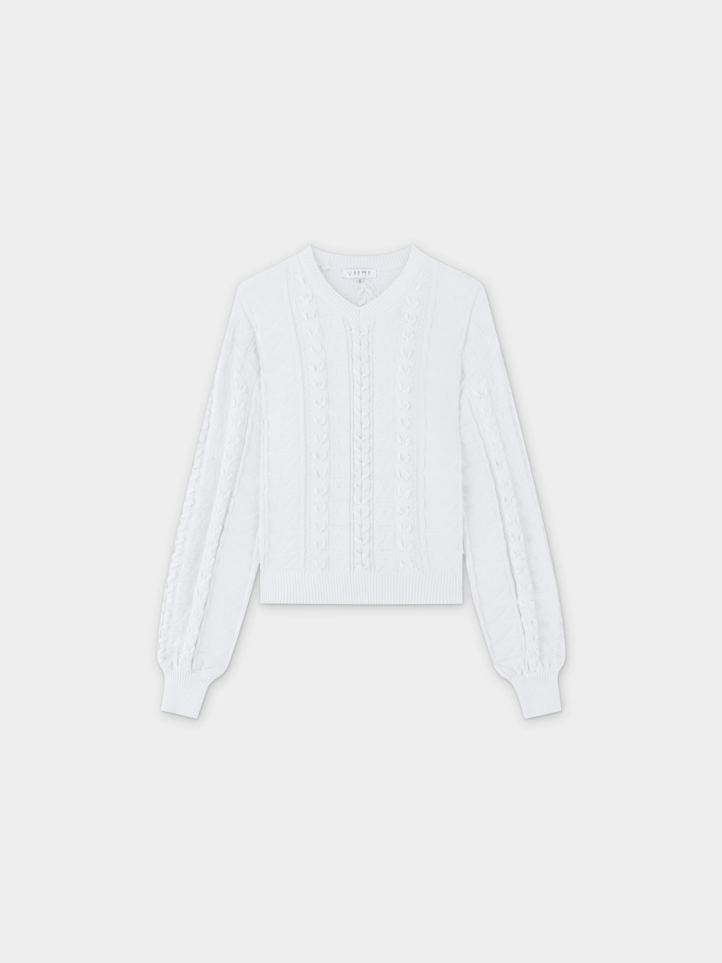 Cross Stitch Sweater-White