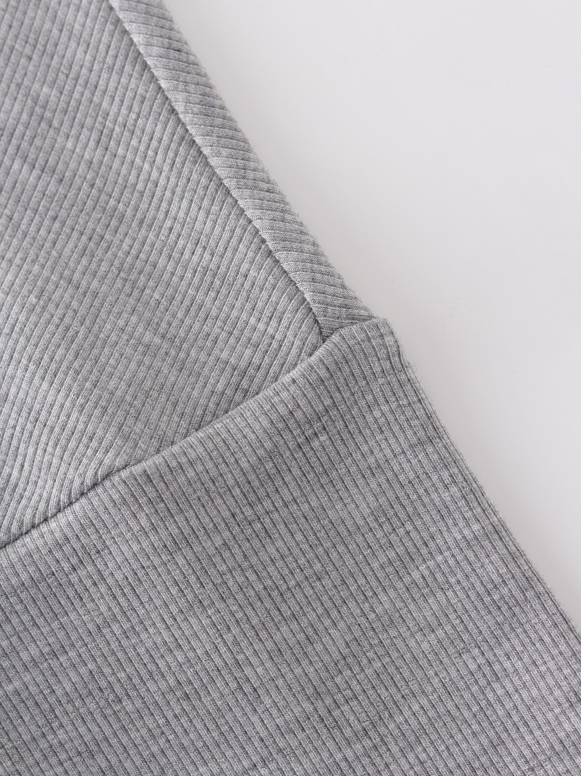 Crew Ribbed Dolman-Heathered Grey