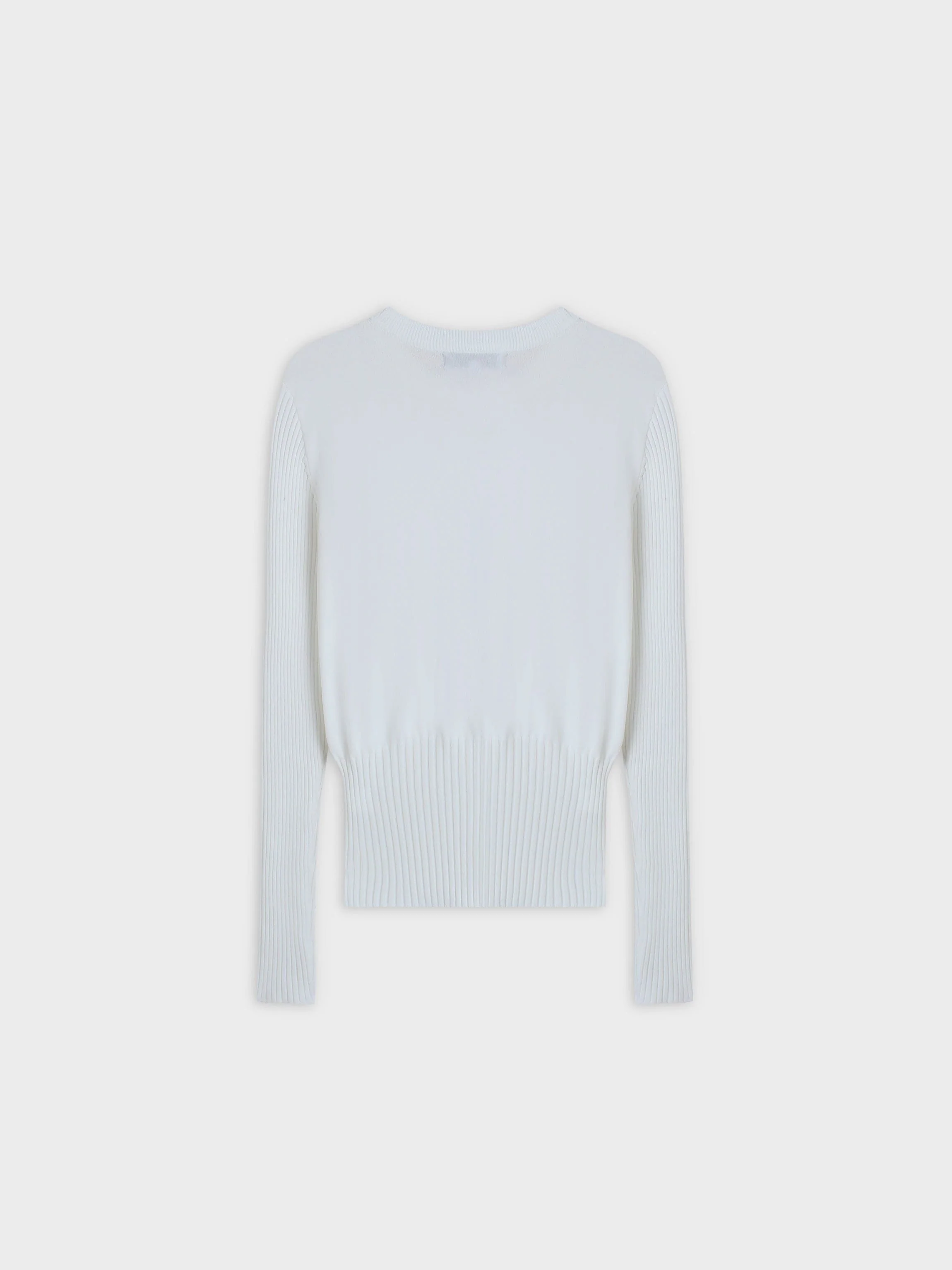 RIBBED WAISTED SWEATER-WHITE