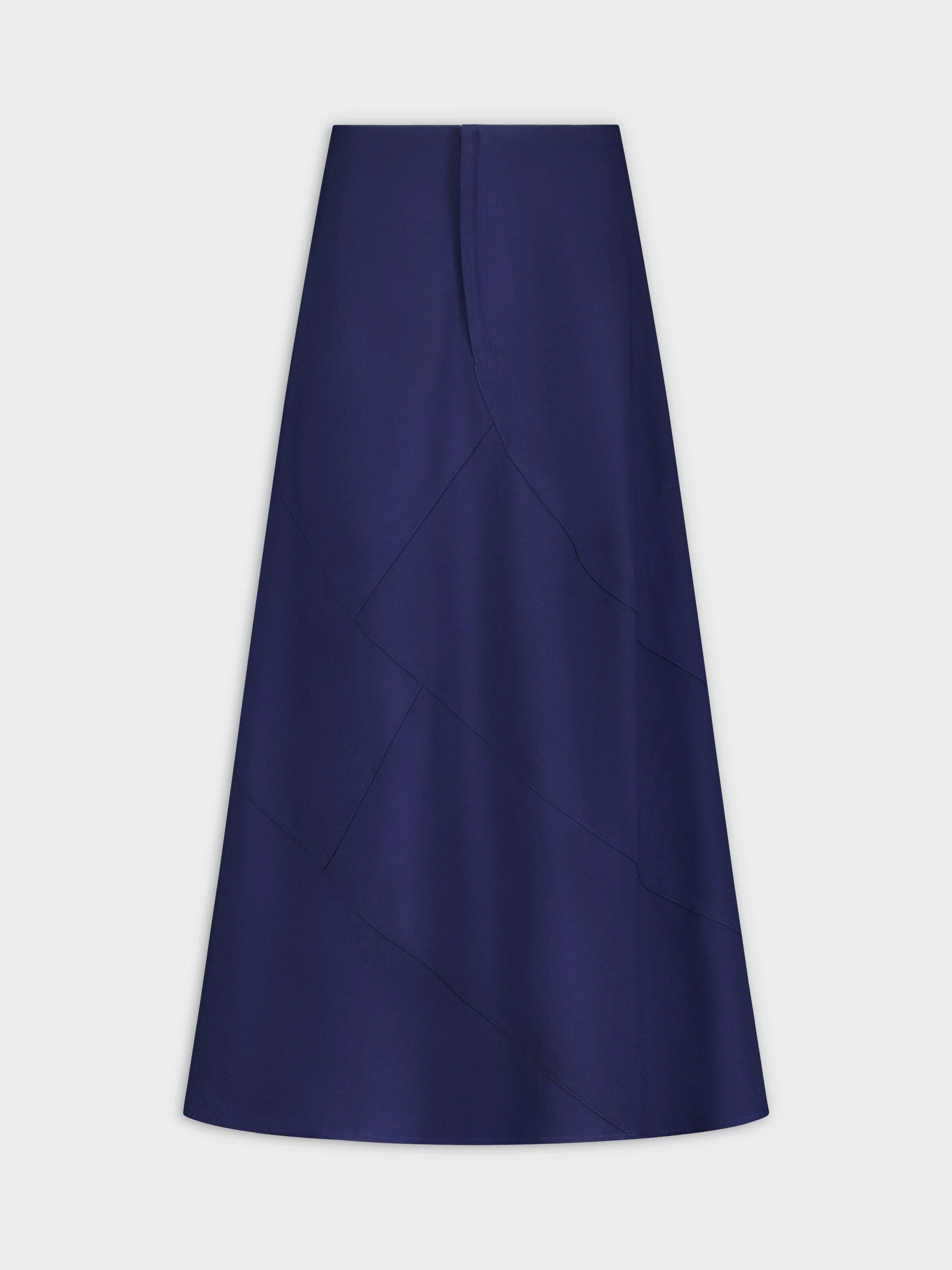 Seamed A-Line Skirt-Navy
