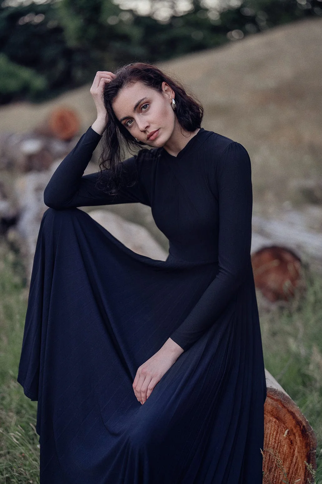 Front Knot Pleat Dress 50
