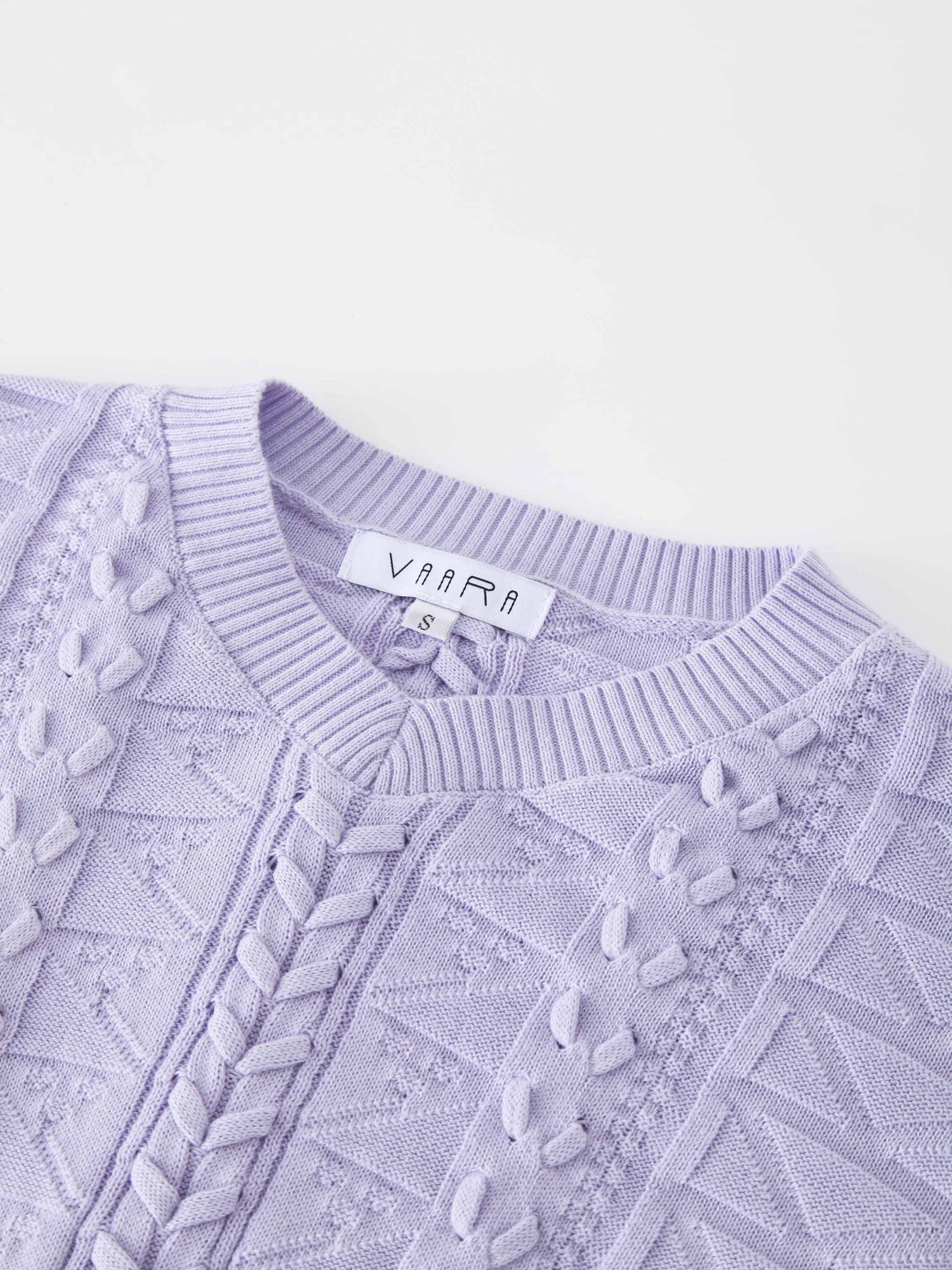 Cross Stitch Sweater-Lavender
