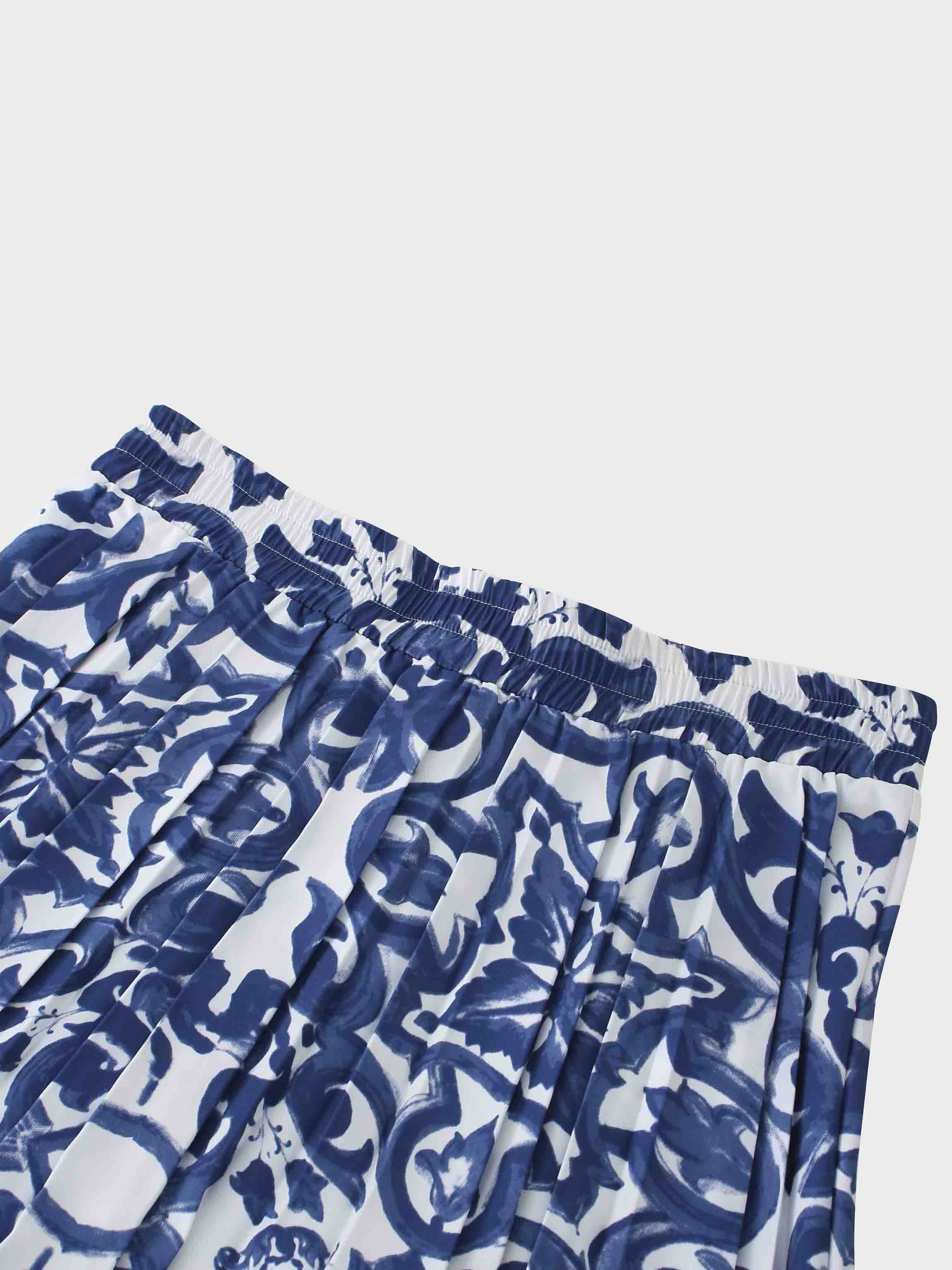 Covered Band Pleated Skirt 37
