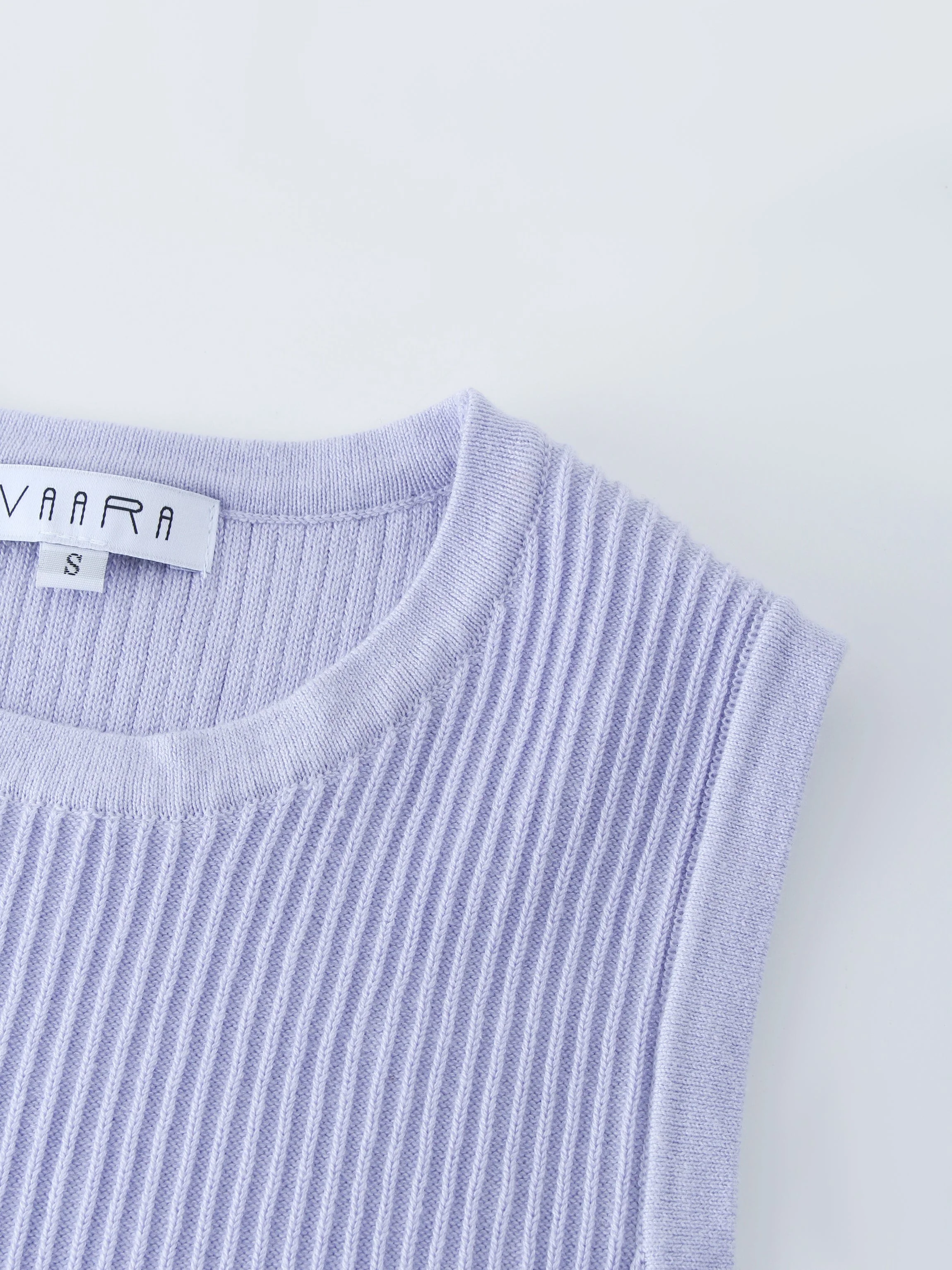 Sleeveless Ribbed Crew-Lavender