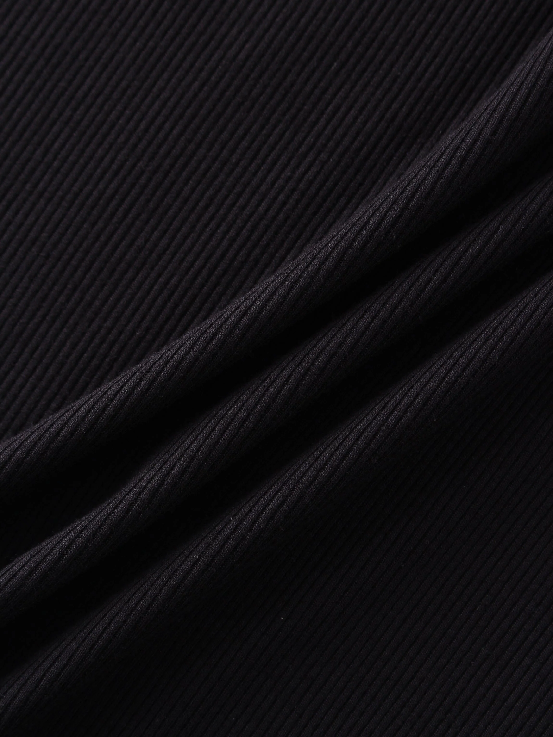 Ribbed Swing Tee-Black