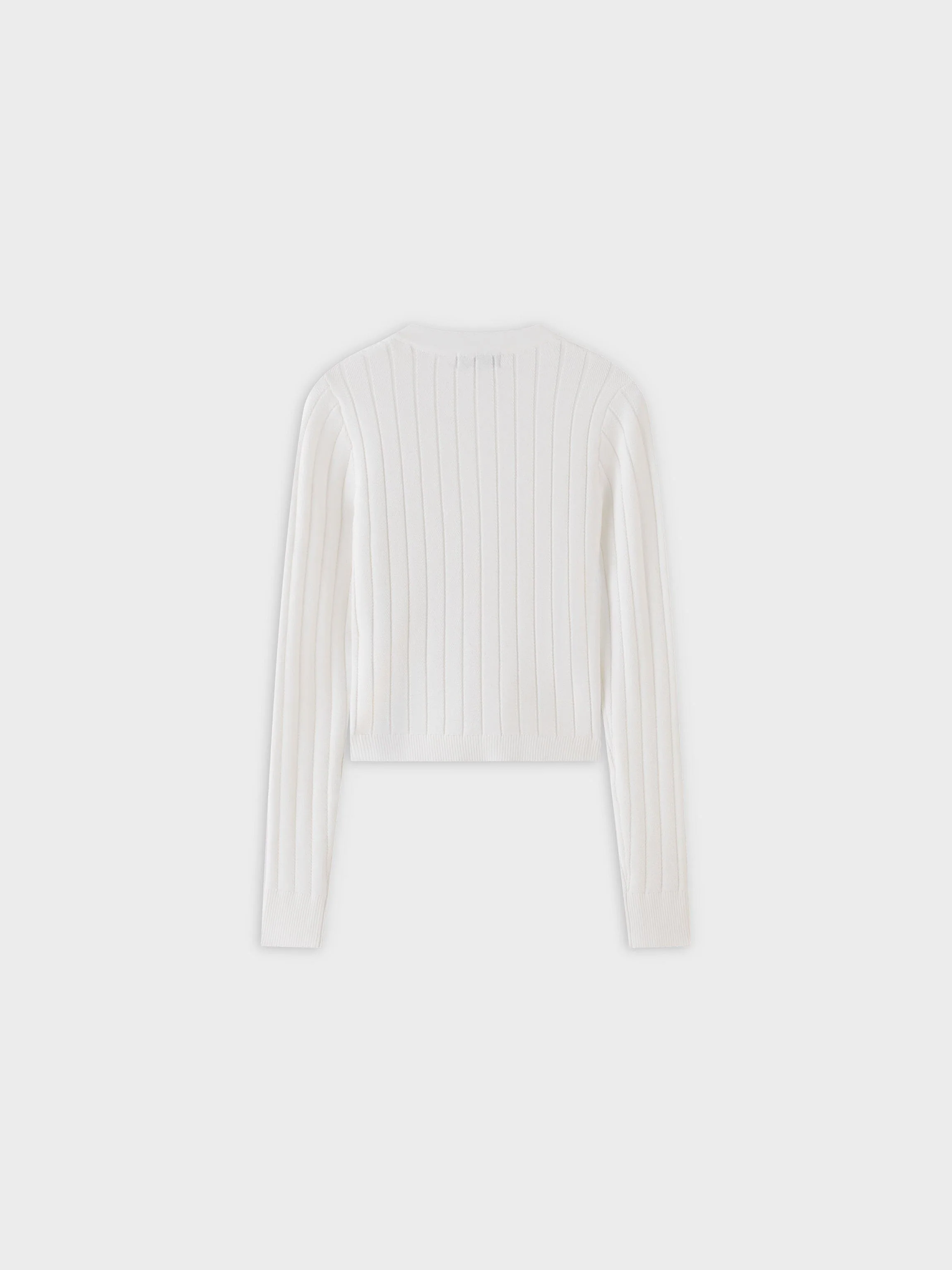 Silky Knit Cropped Cardigan-Ivory
