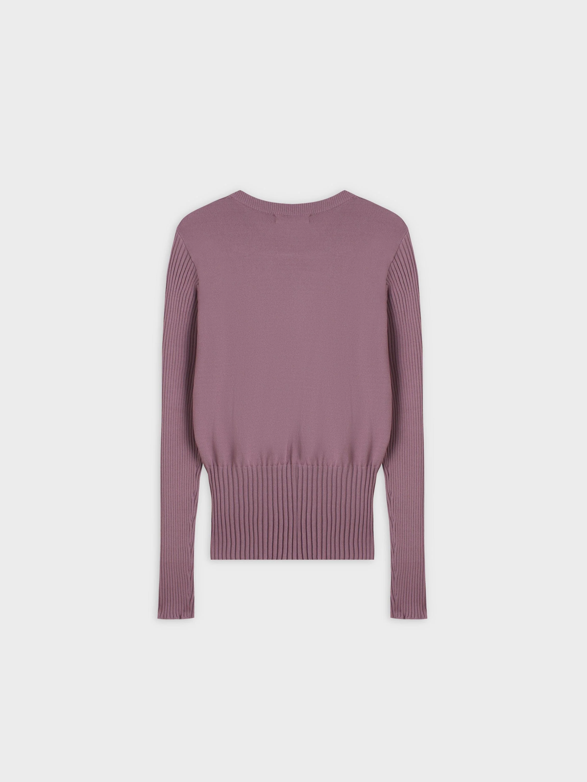 RIBBED WAISTED SWEATER-LILAC