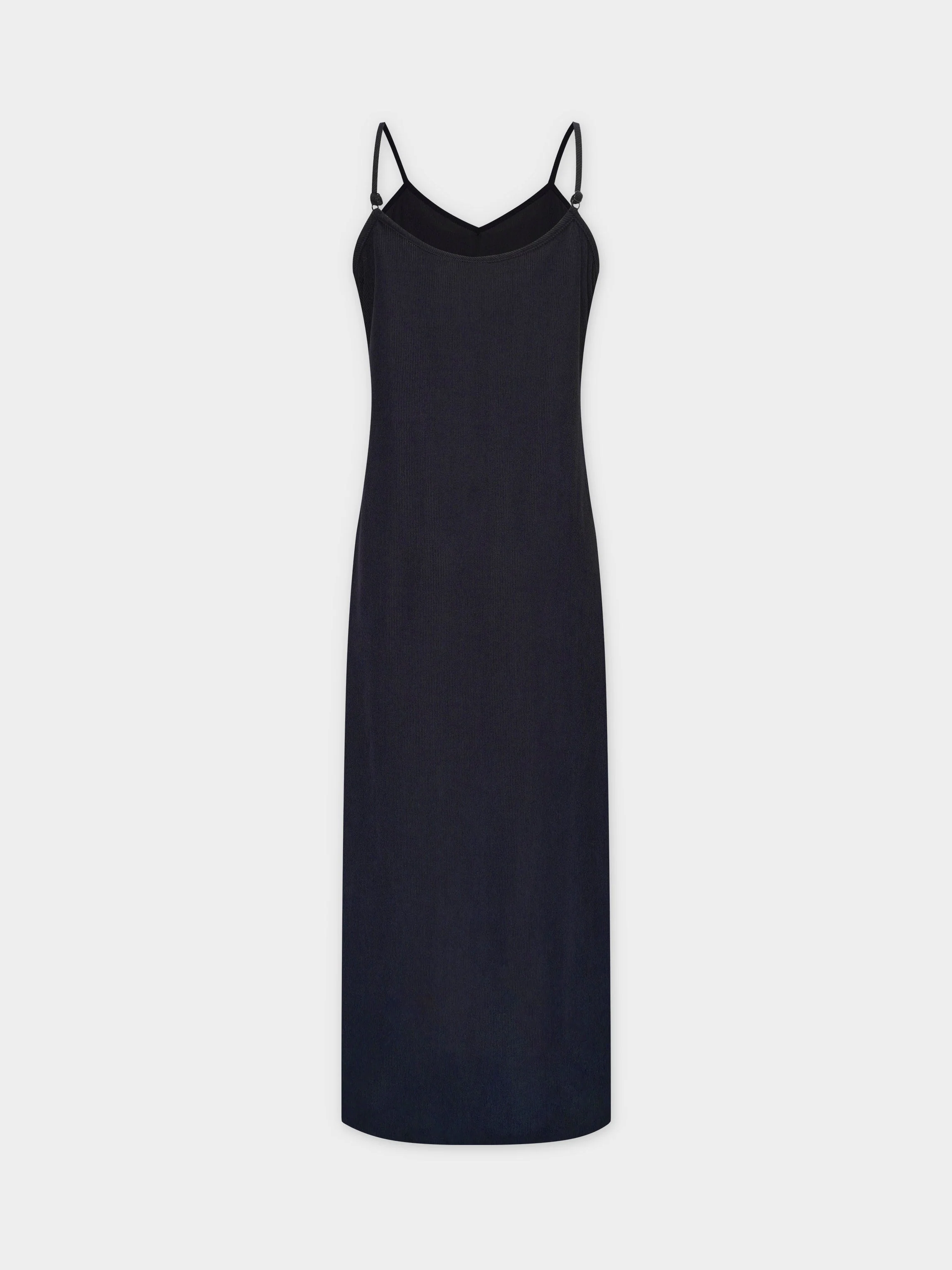 Corduroy Slip Dress-Black