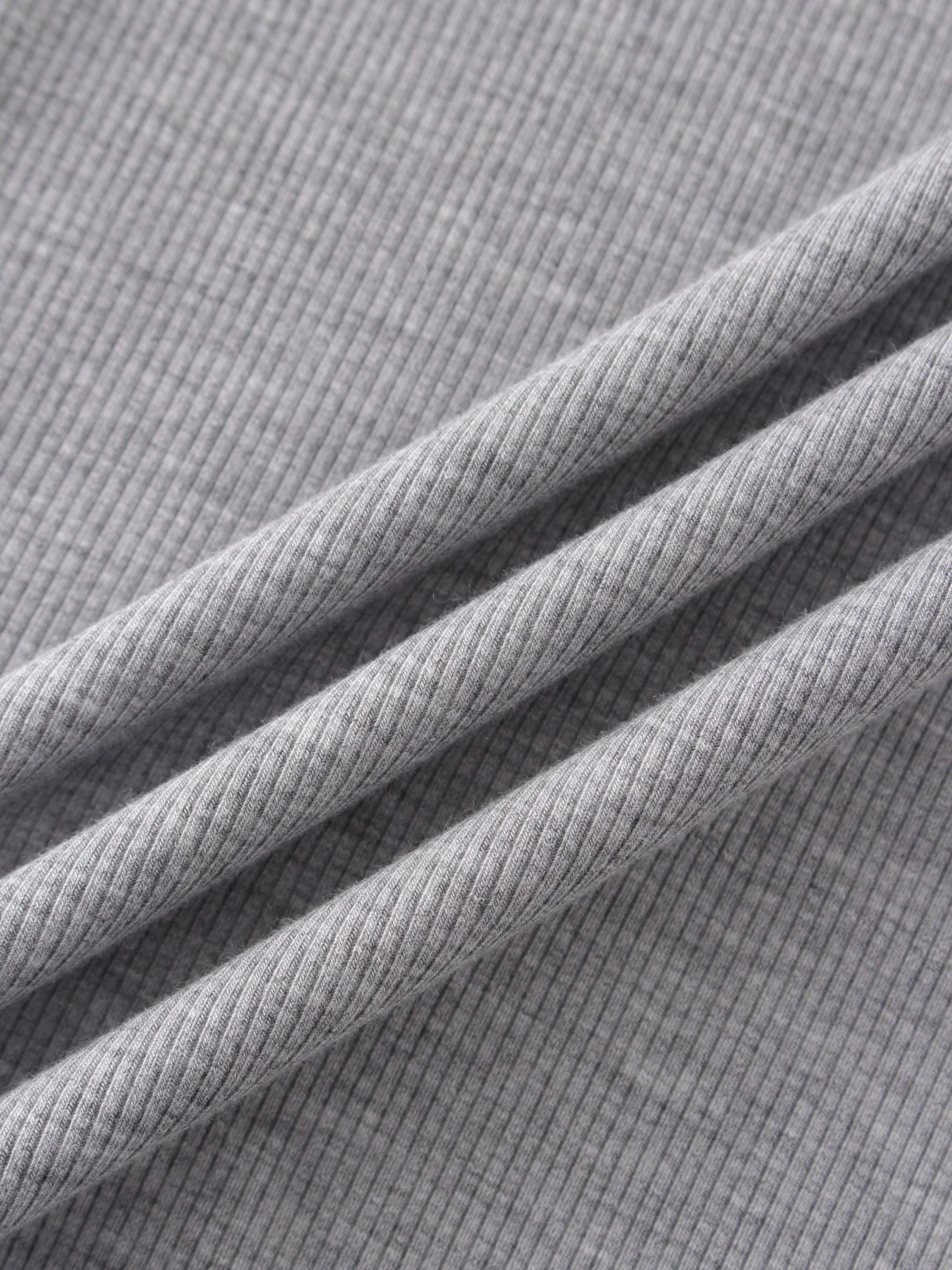 Crew Ribbed Dolman-Heathered Grey