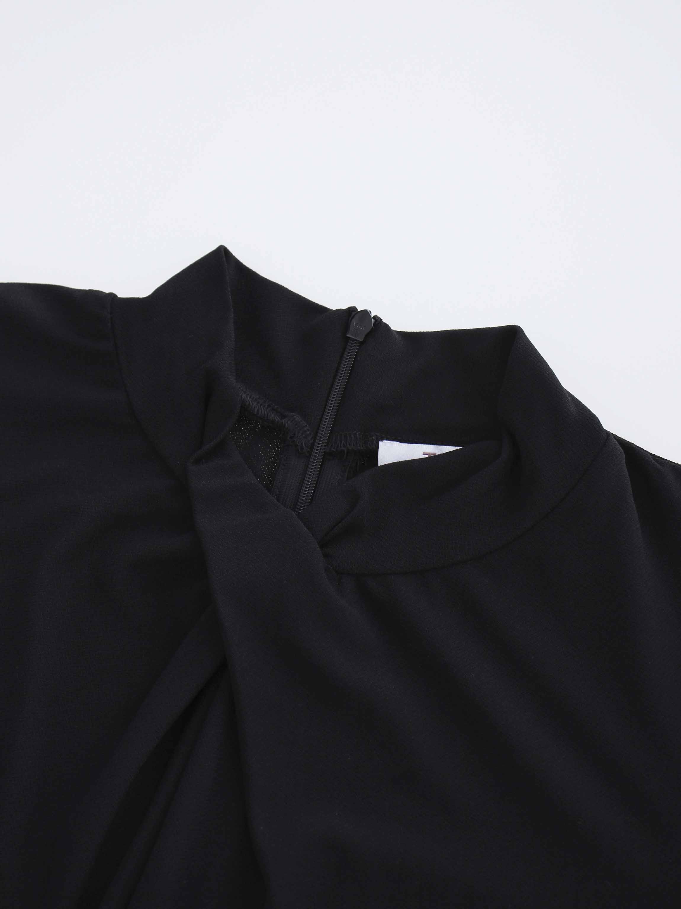 Front Knot Pleat Dress 50