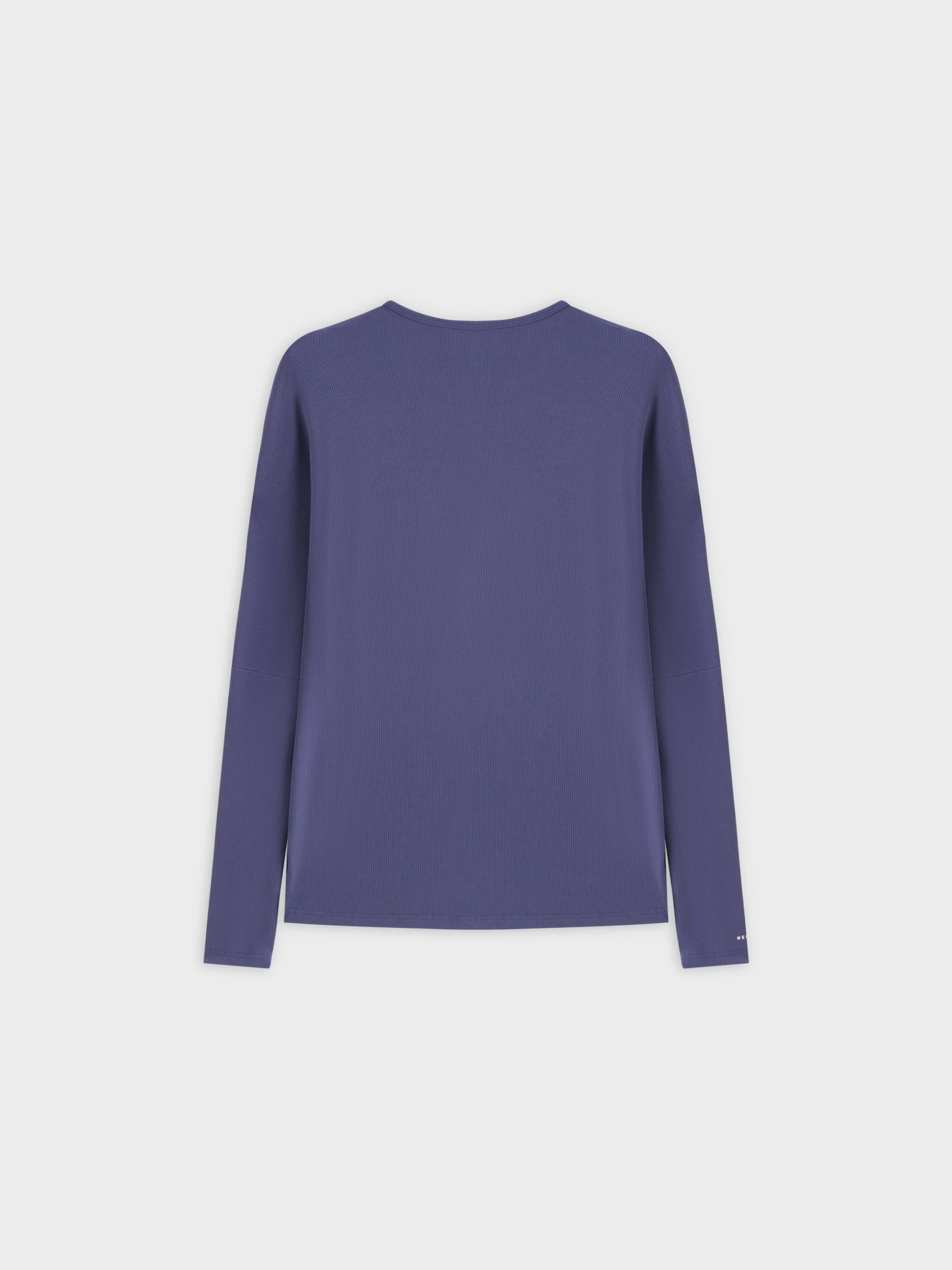 Crew Ribbed Dolman-Indigo Blue