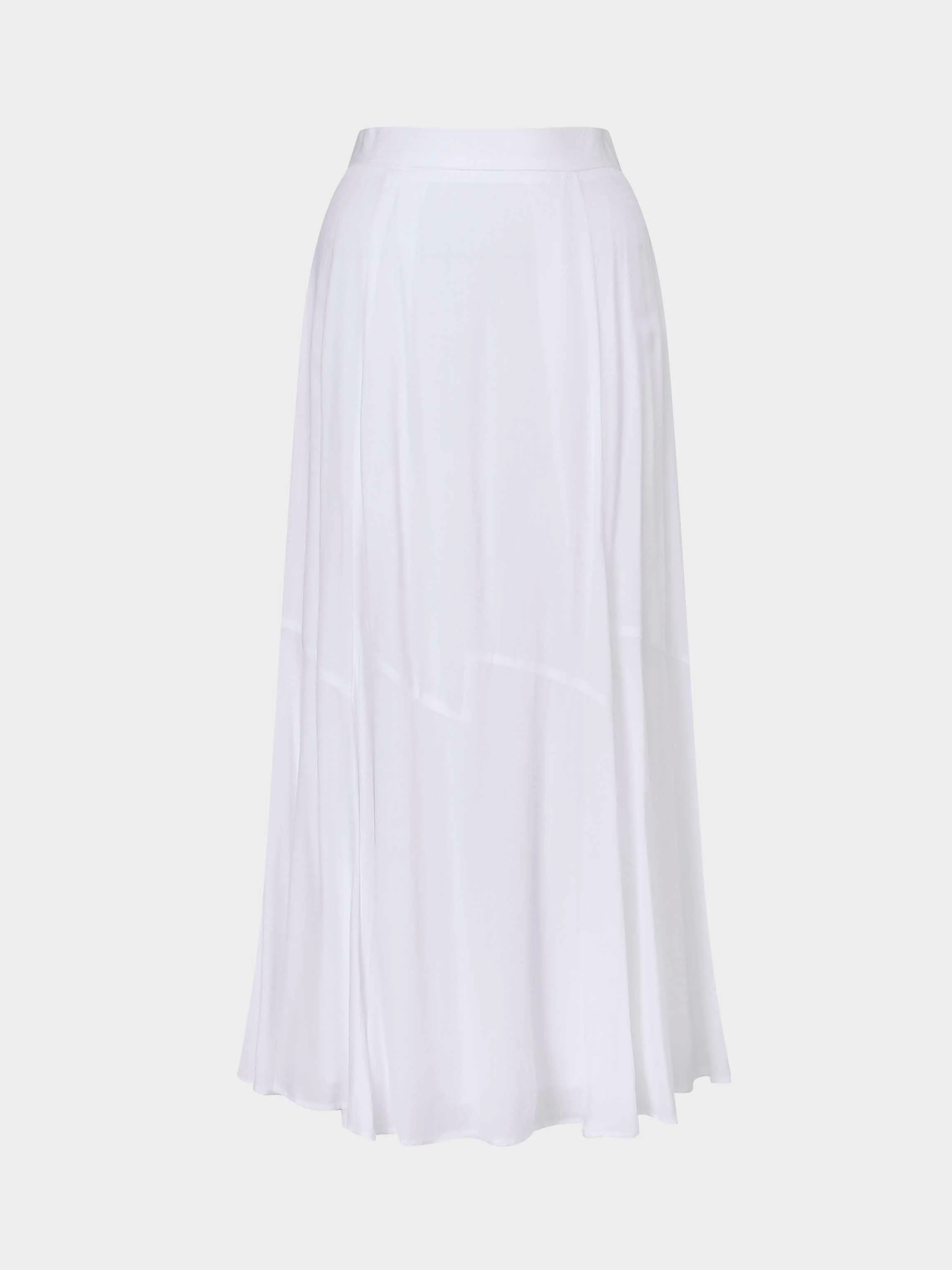 TRUMPET FLARE SKIRT-WHITE
