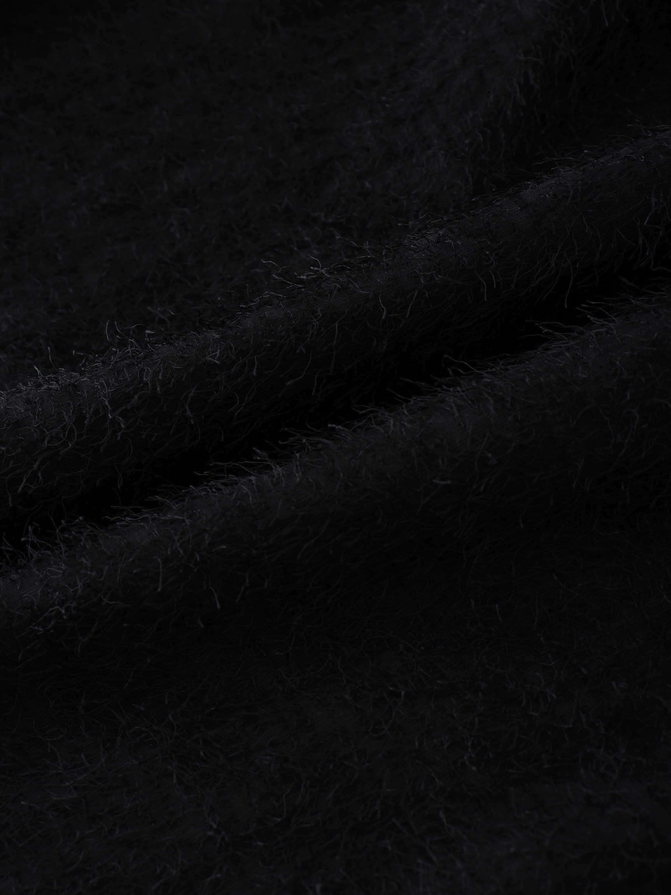 Eyelash Wrap Jumper-Black