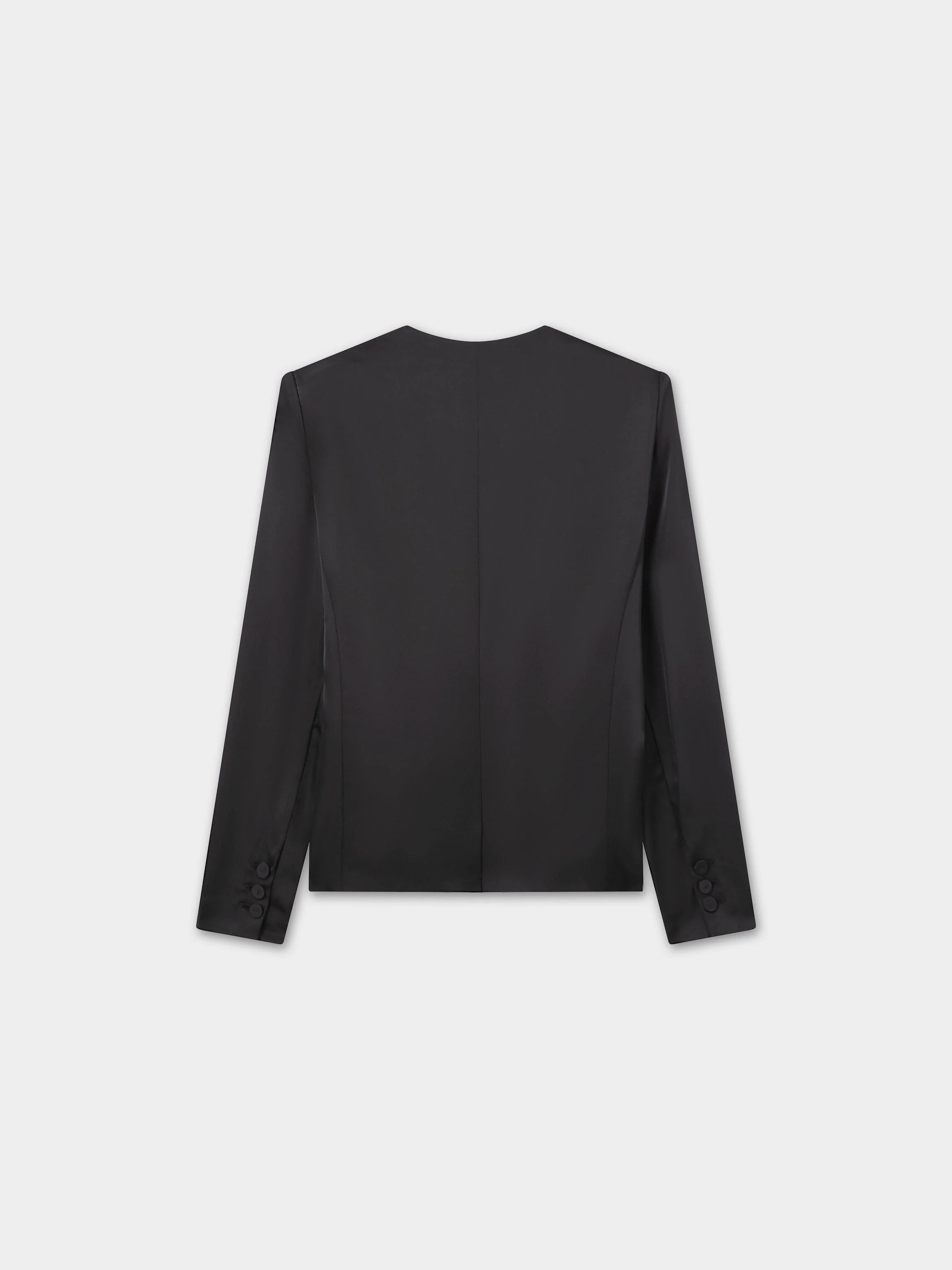 Satin Evening Blazer-Black
