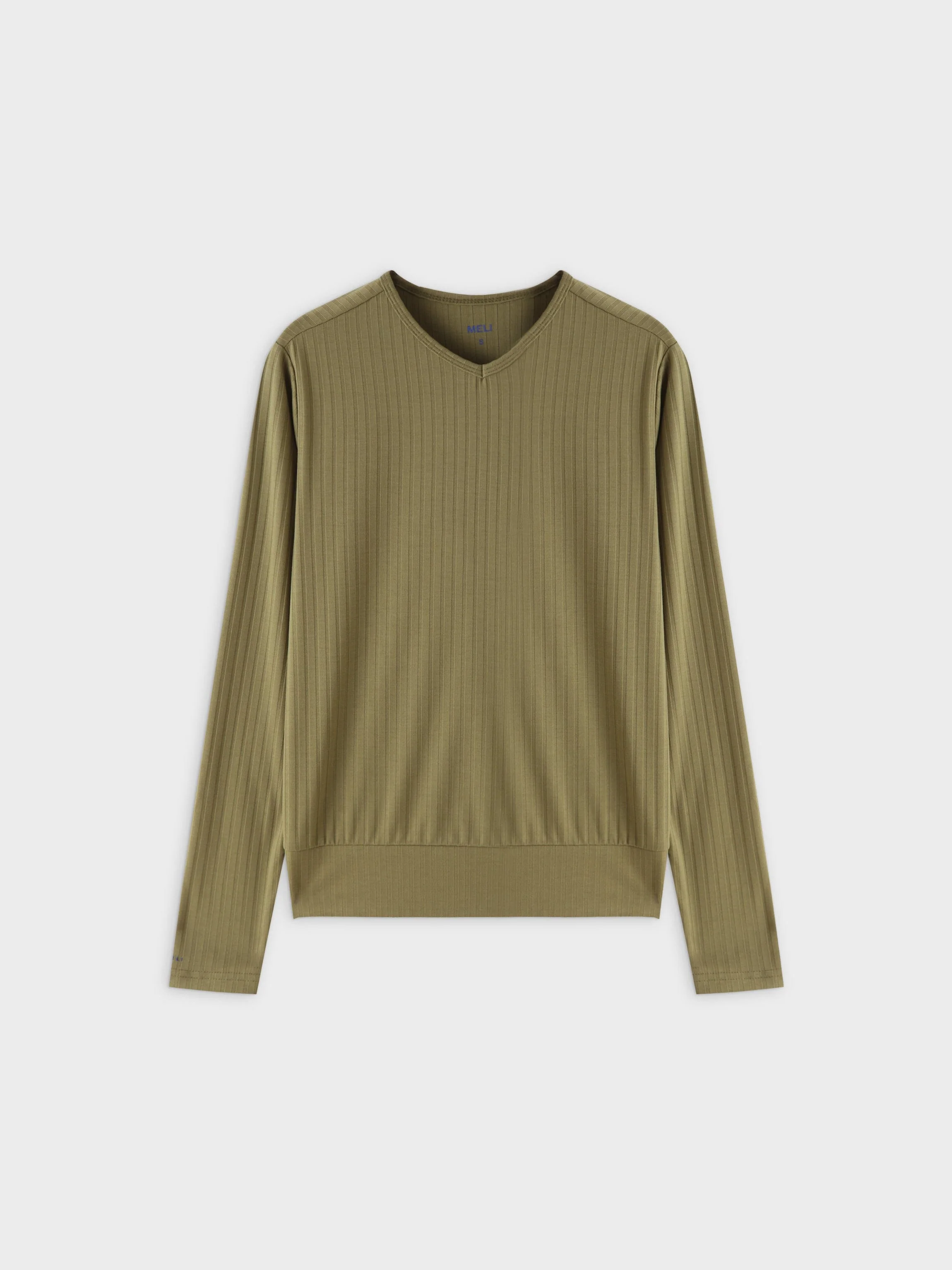 Ribbed High V Bomber-Olive