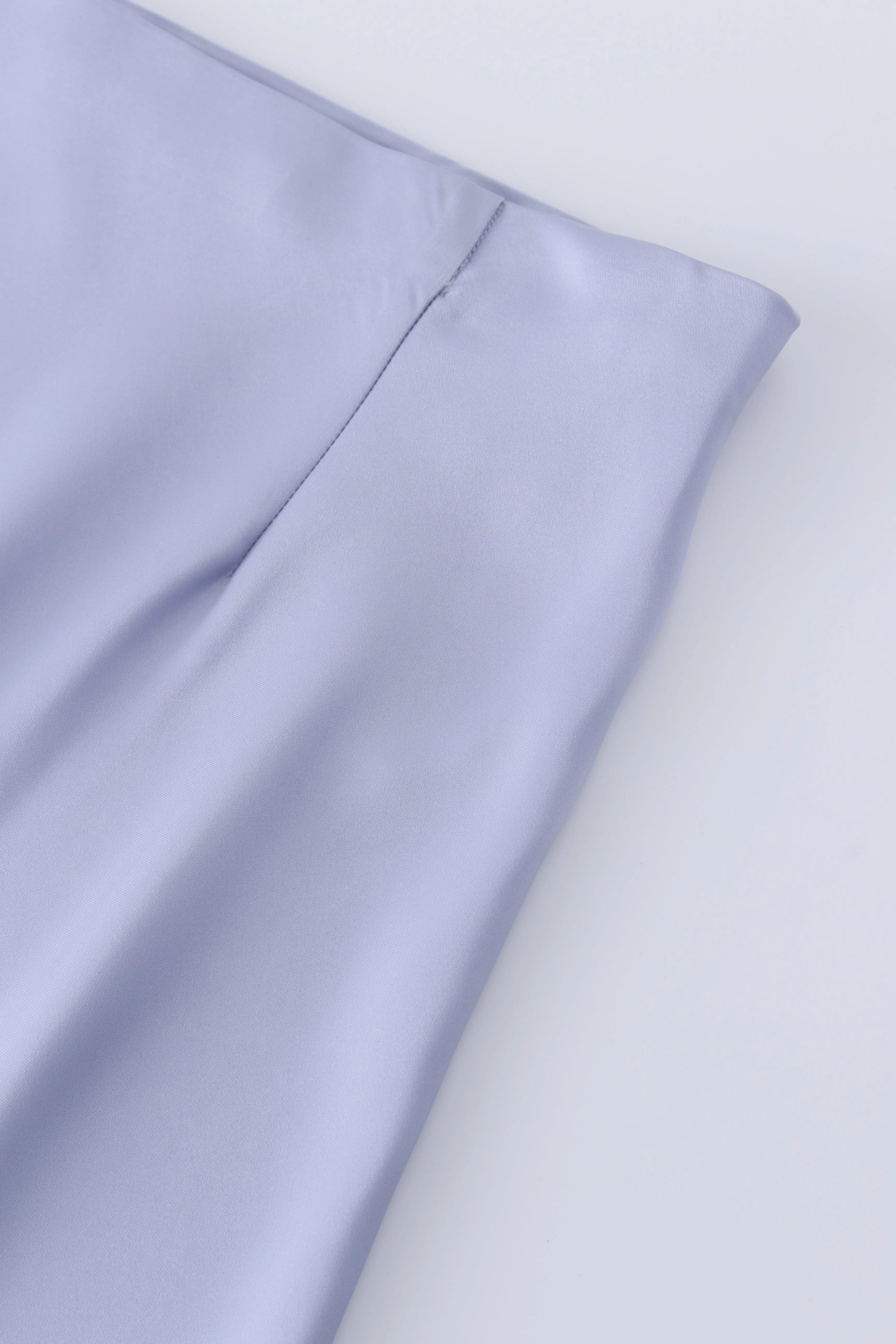 Solid Satin Slip Skirt-Ocean Blue