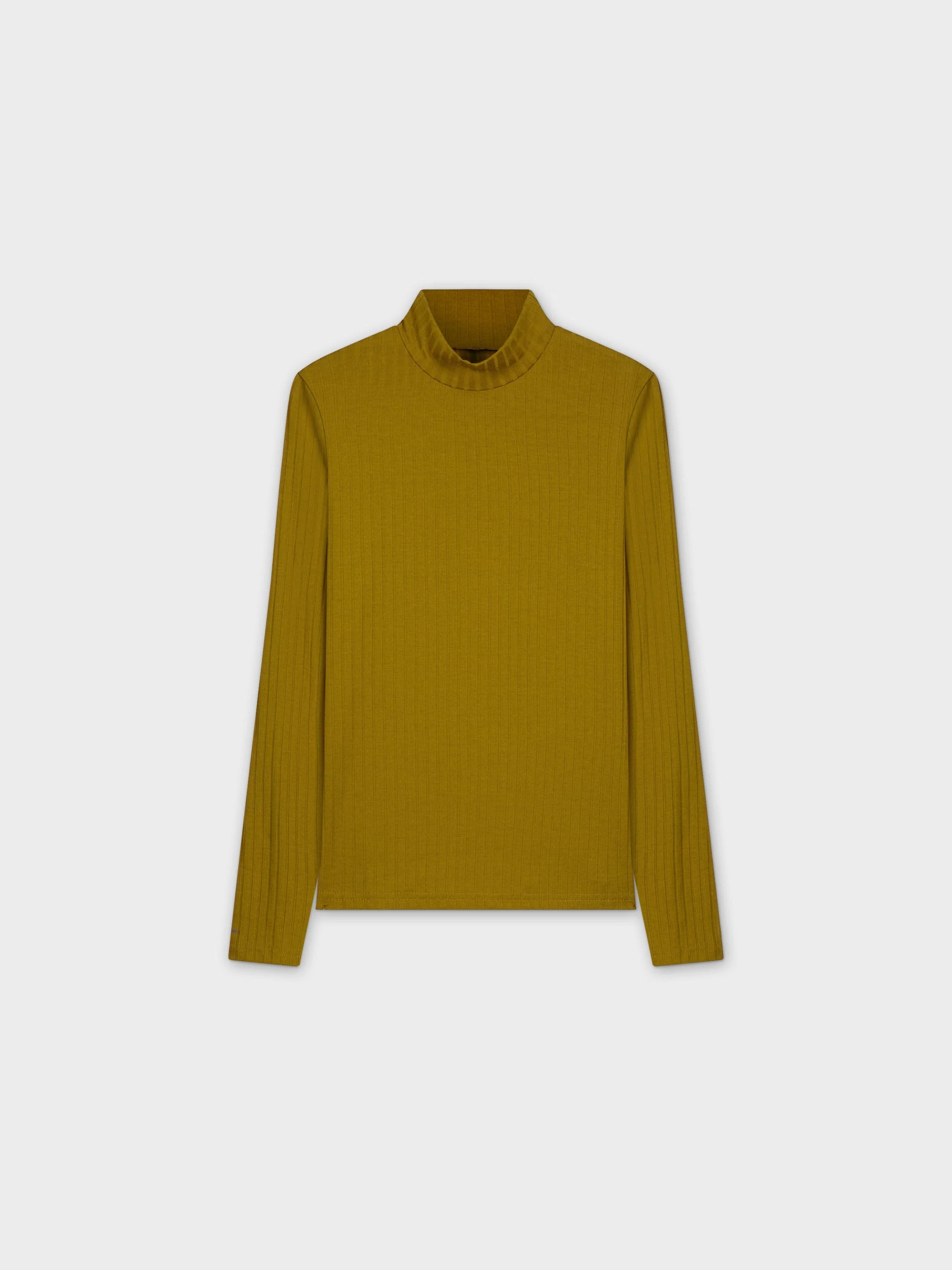 RIBBED JERSEY TURTLENECK-GOLD
