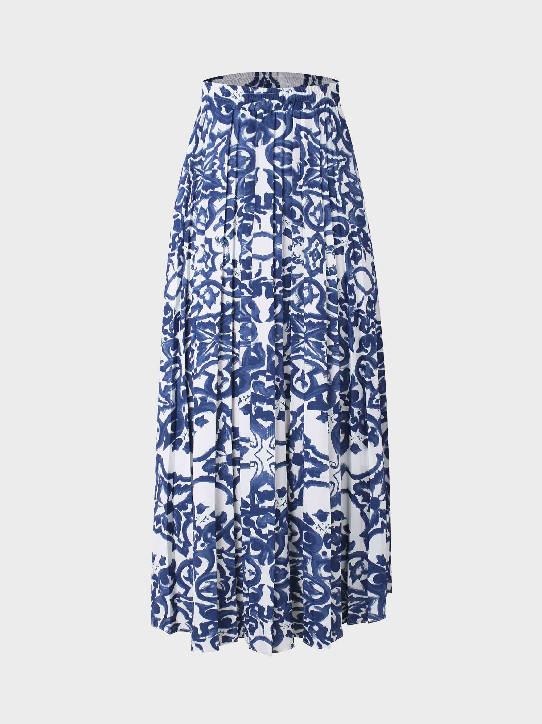 Covered Band Pleated Skirt 37