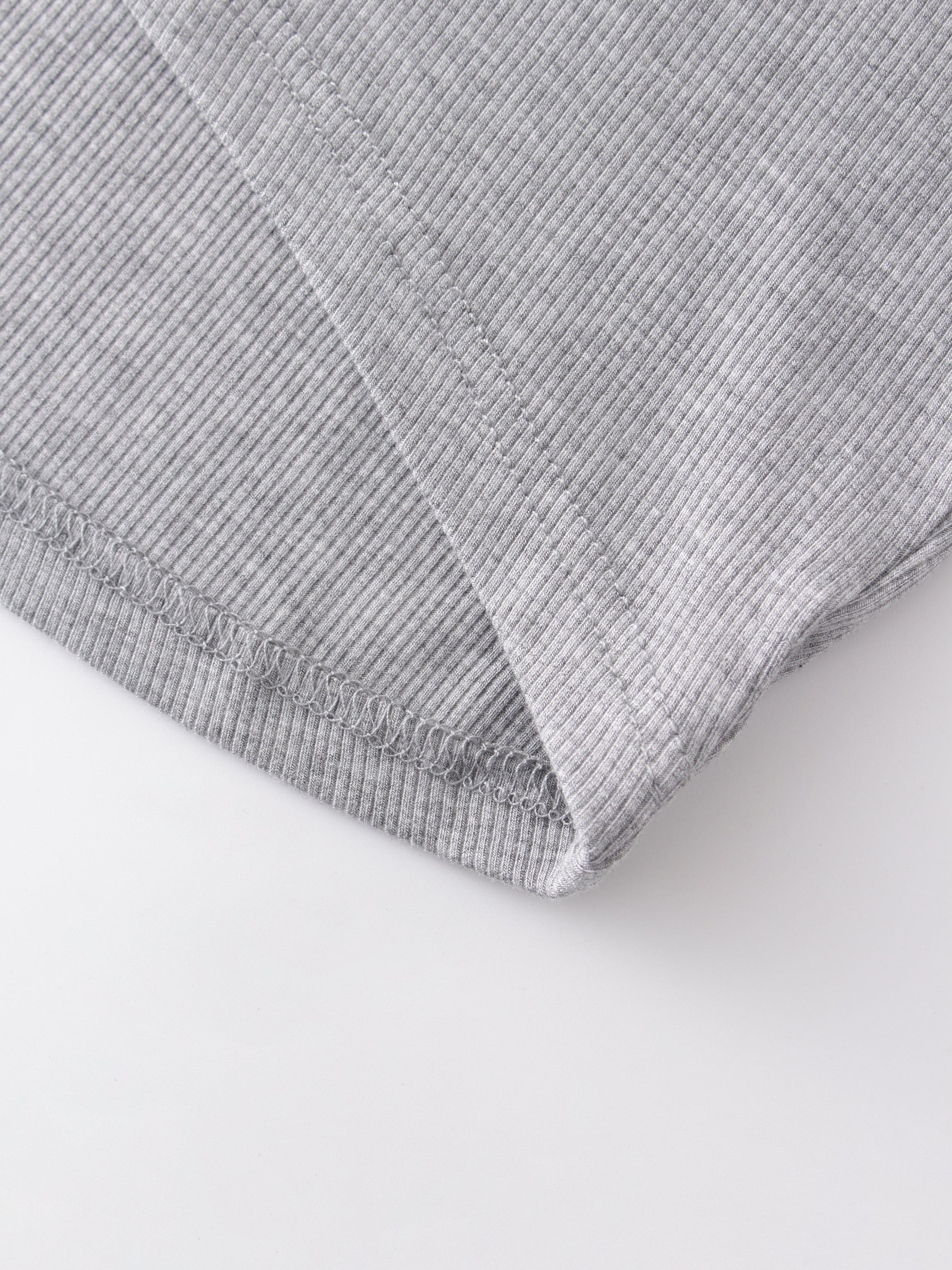 Crew Ribbed Dolman-Heathered Grey