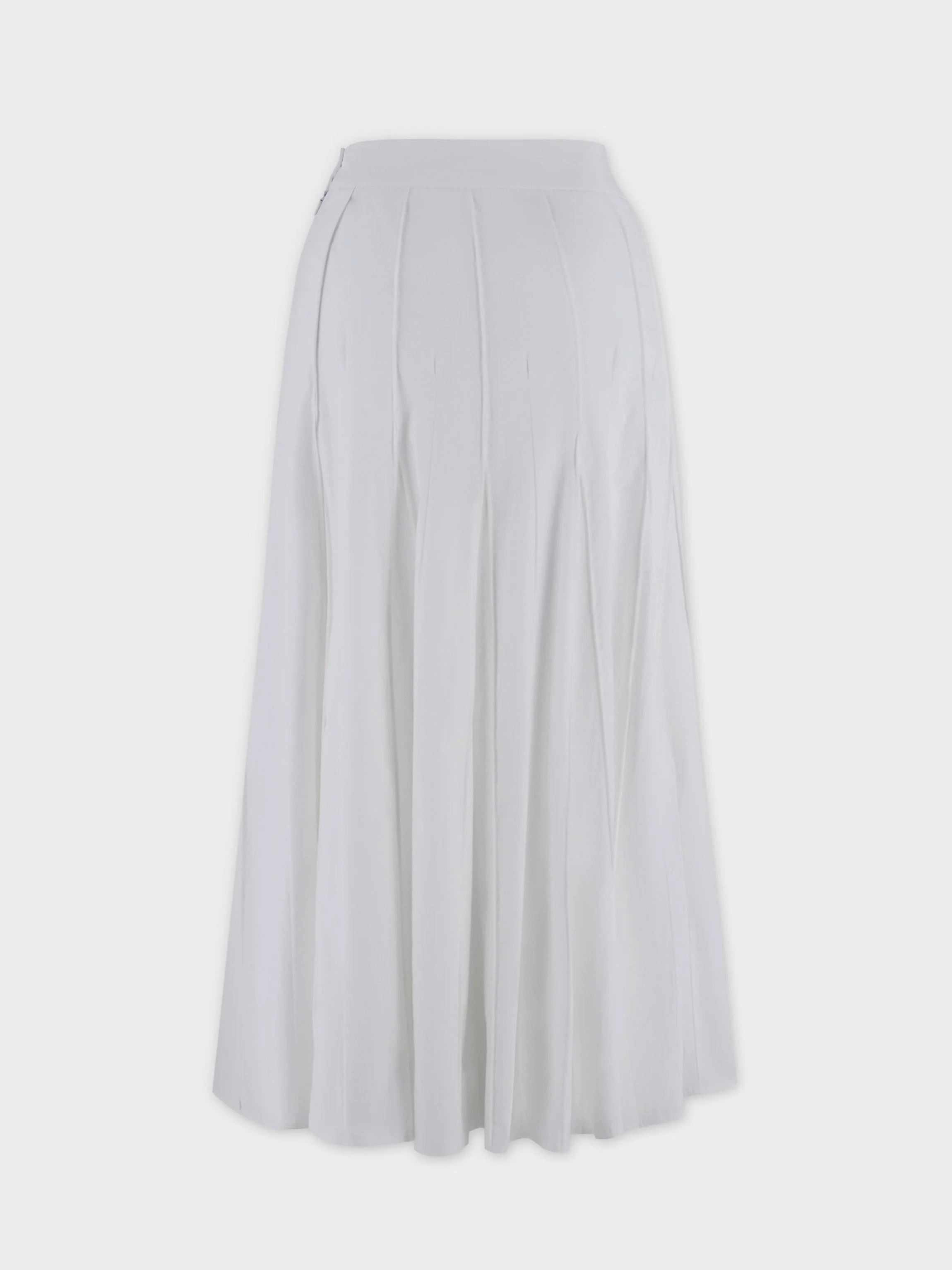Cotton Pleated Skirt-White