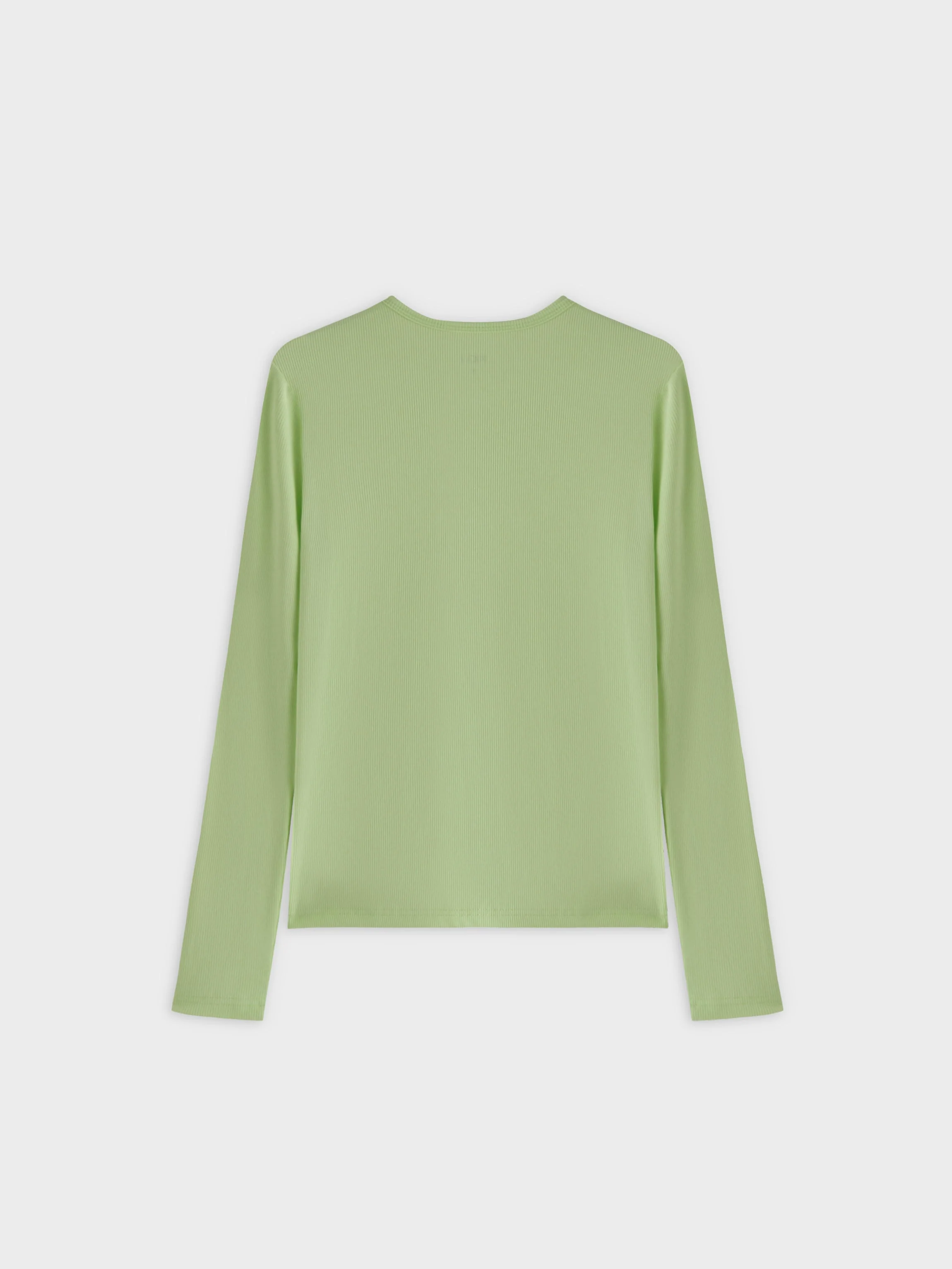 High V Ribbed Tee LS-Neon Green