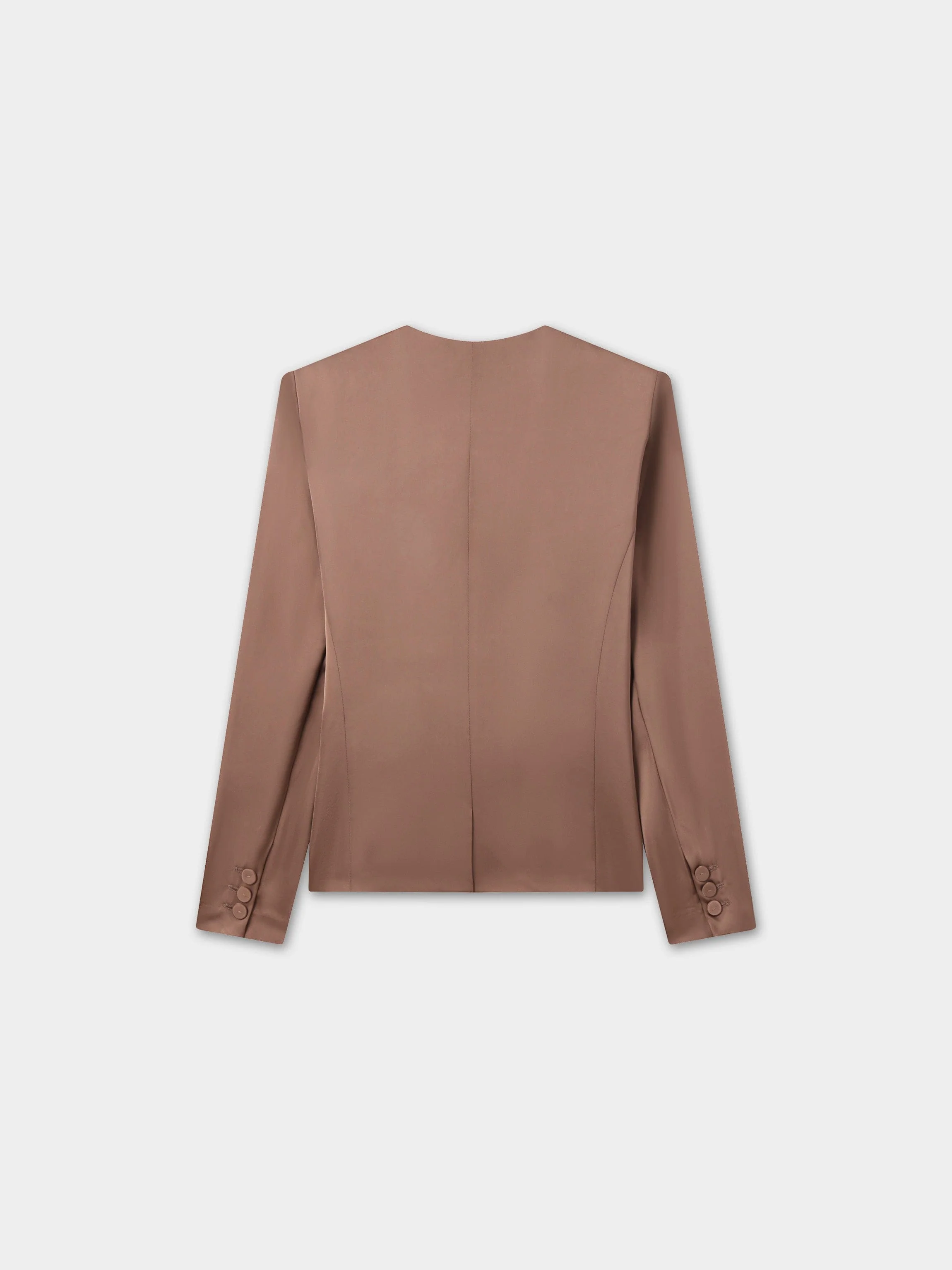Satin Evening Blazer-Taupe