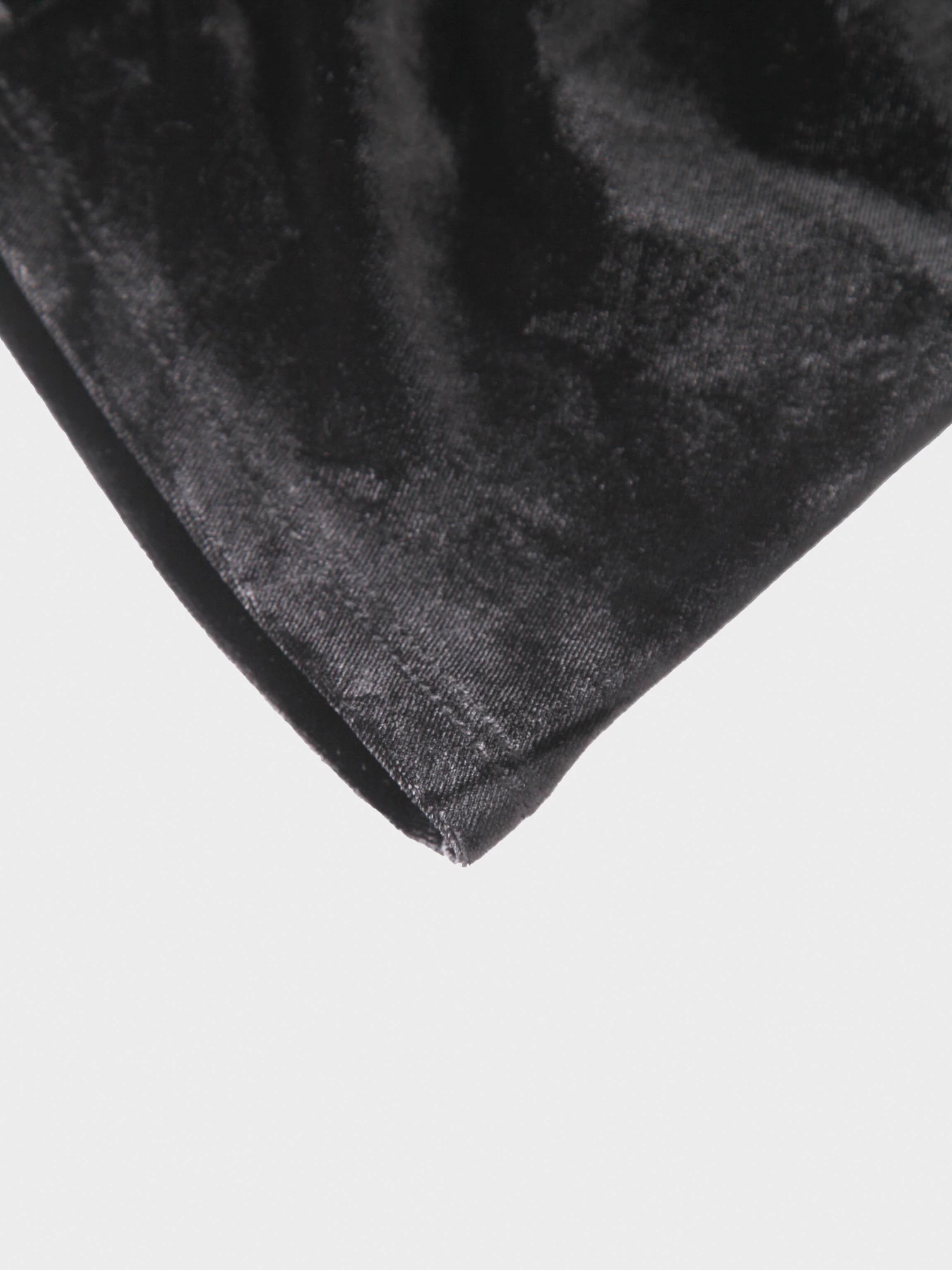 Side Ruched Velour Turtleneck-Black