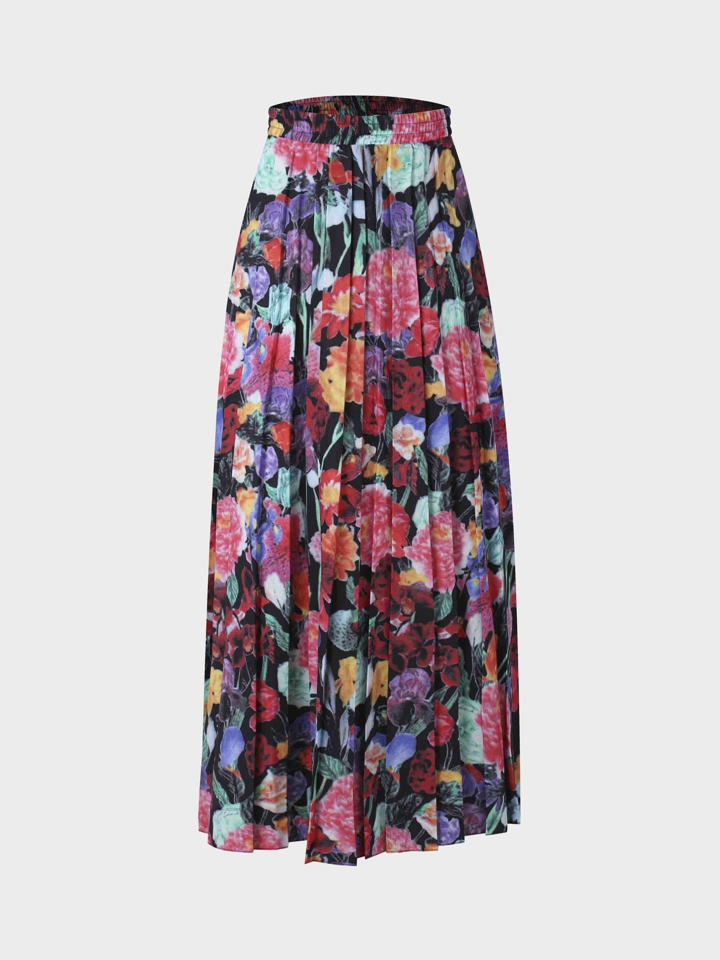 Covered Band Pleated Skirt 37