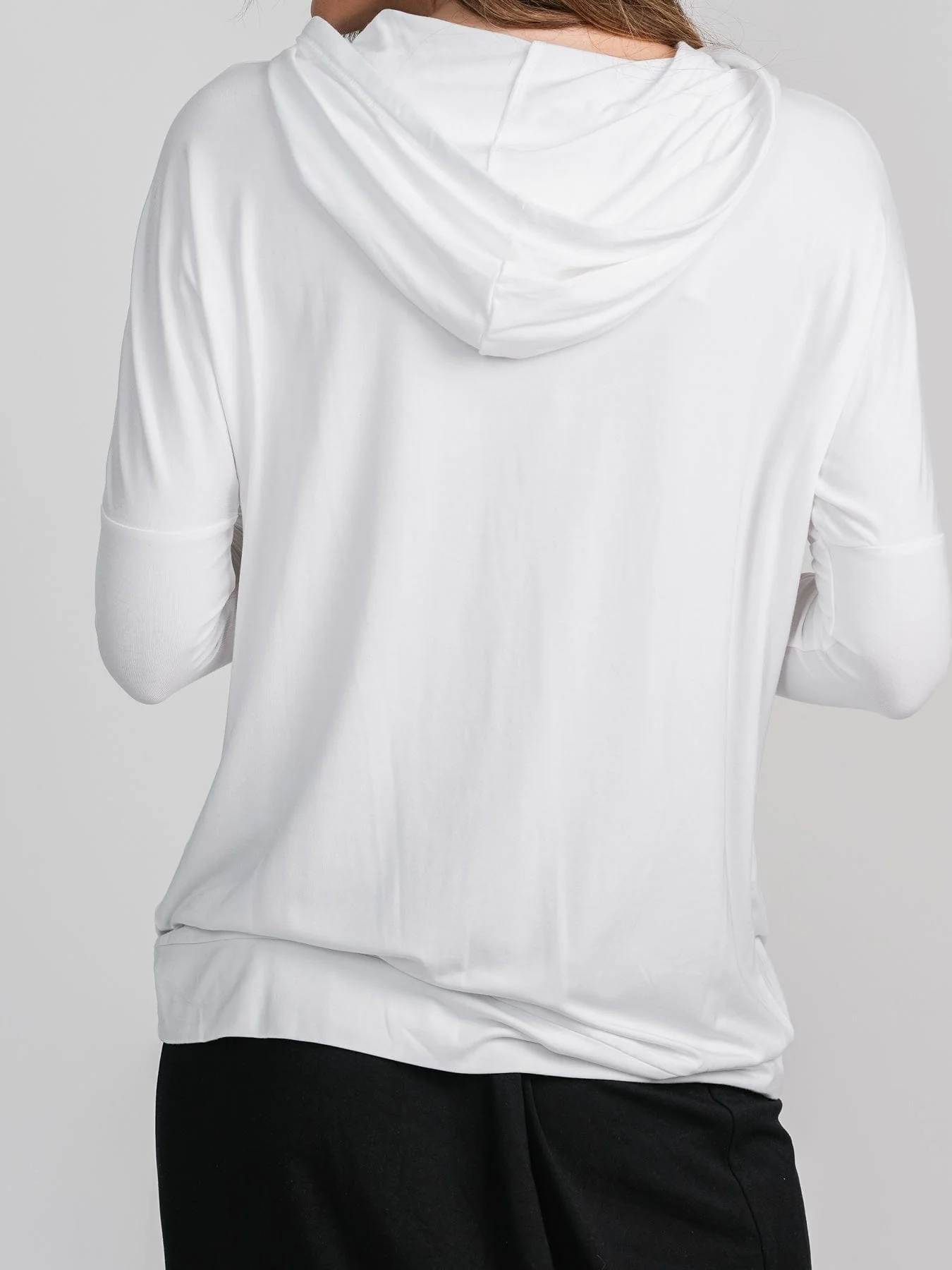 SEAMED HOODIE-WHITE