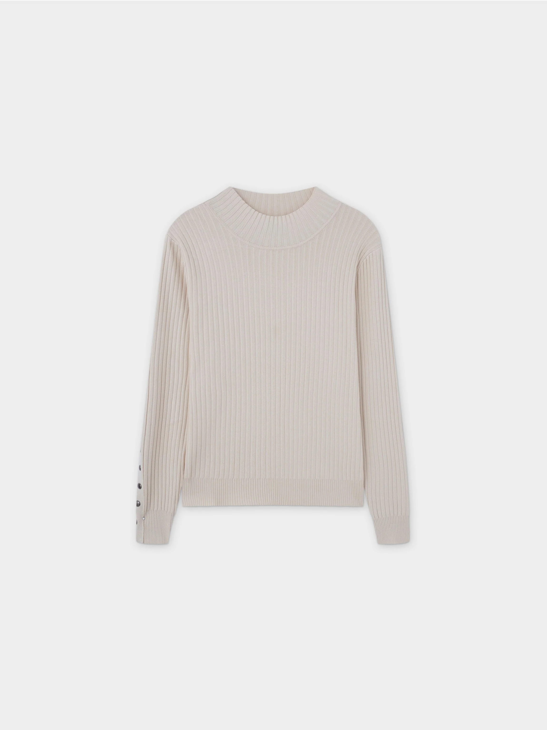 Side Snap Sweater-Cream