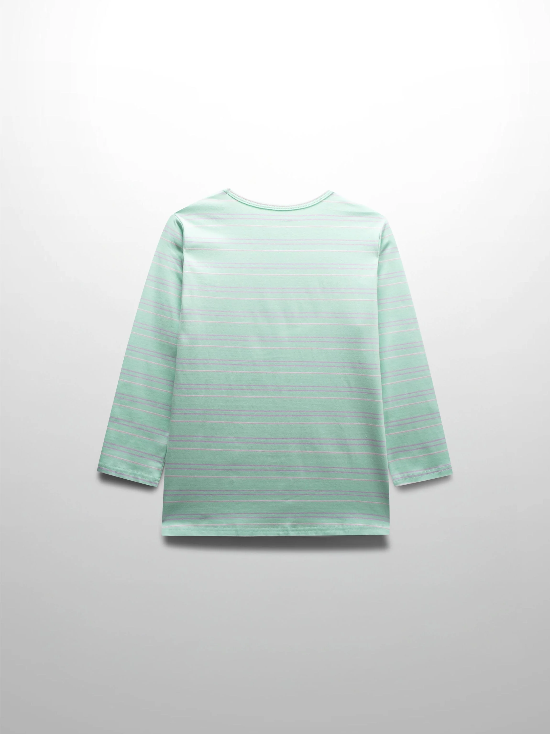Flat Striped Crew Tee 3Q-Mint