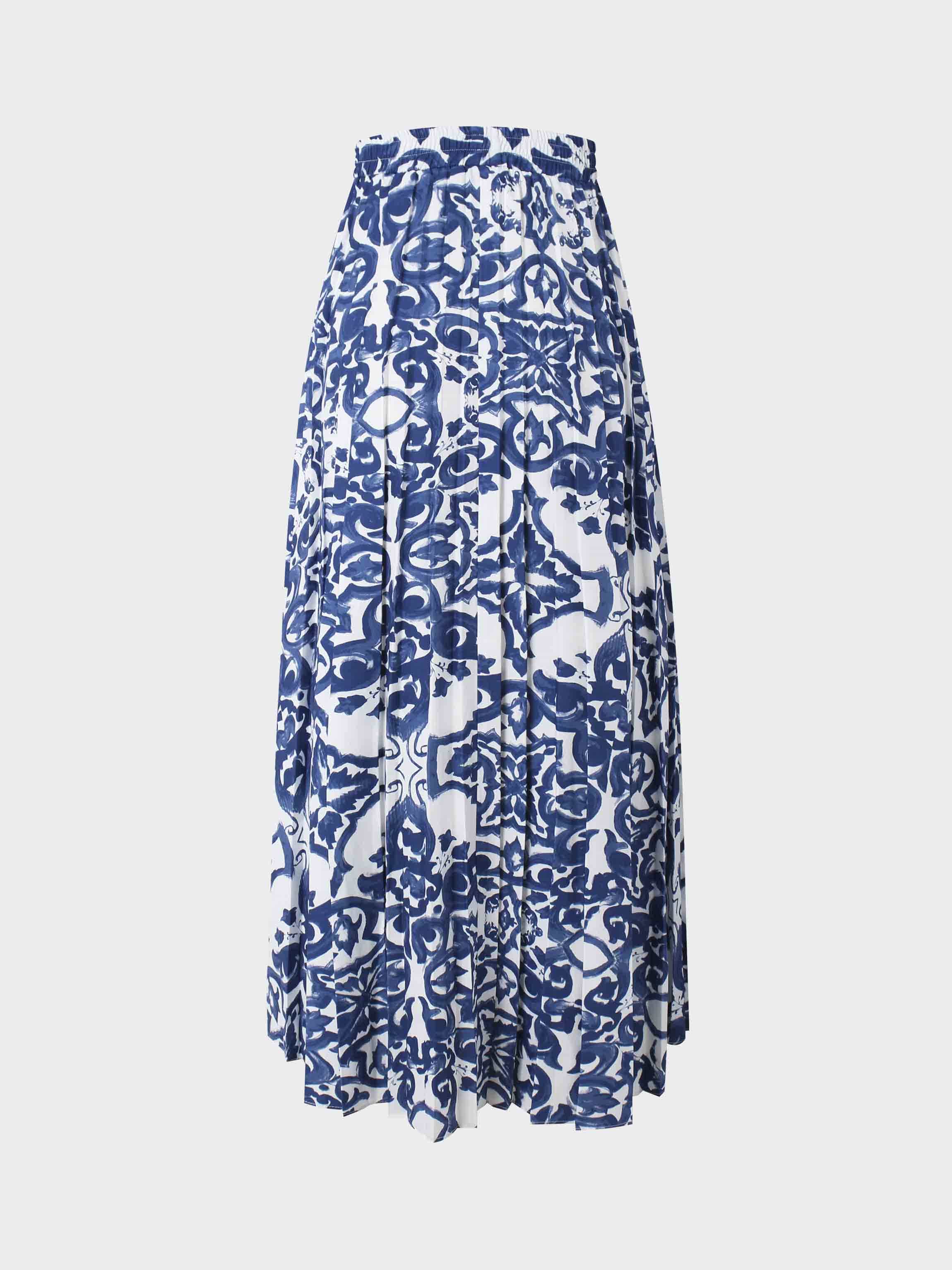 Covered Band Pleated Skirt 37