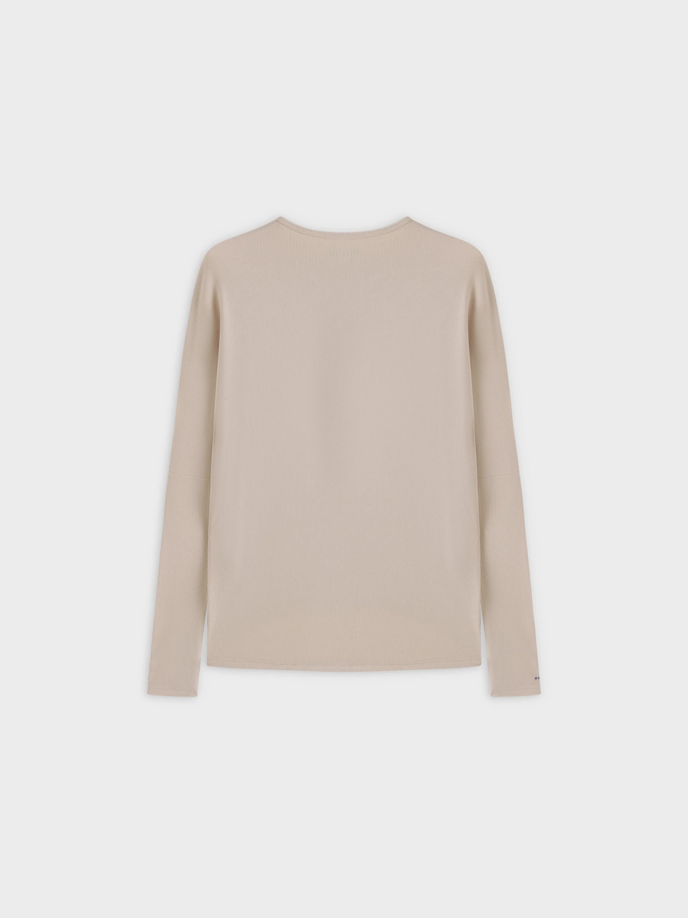 Crew Ribbed Dolman-Tan