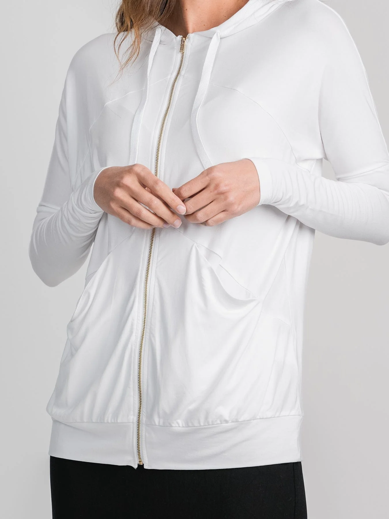 SEAMED HOODIE-WHITE
