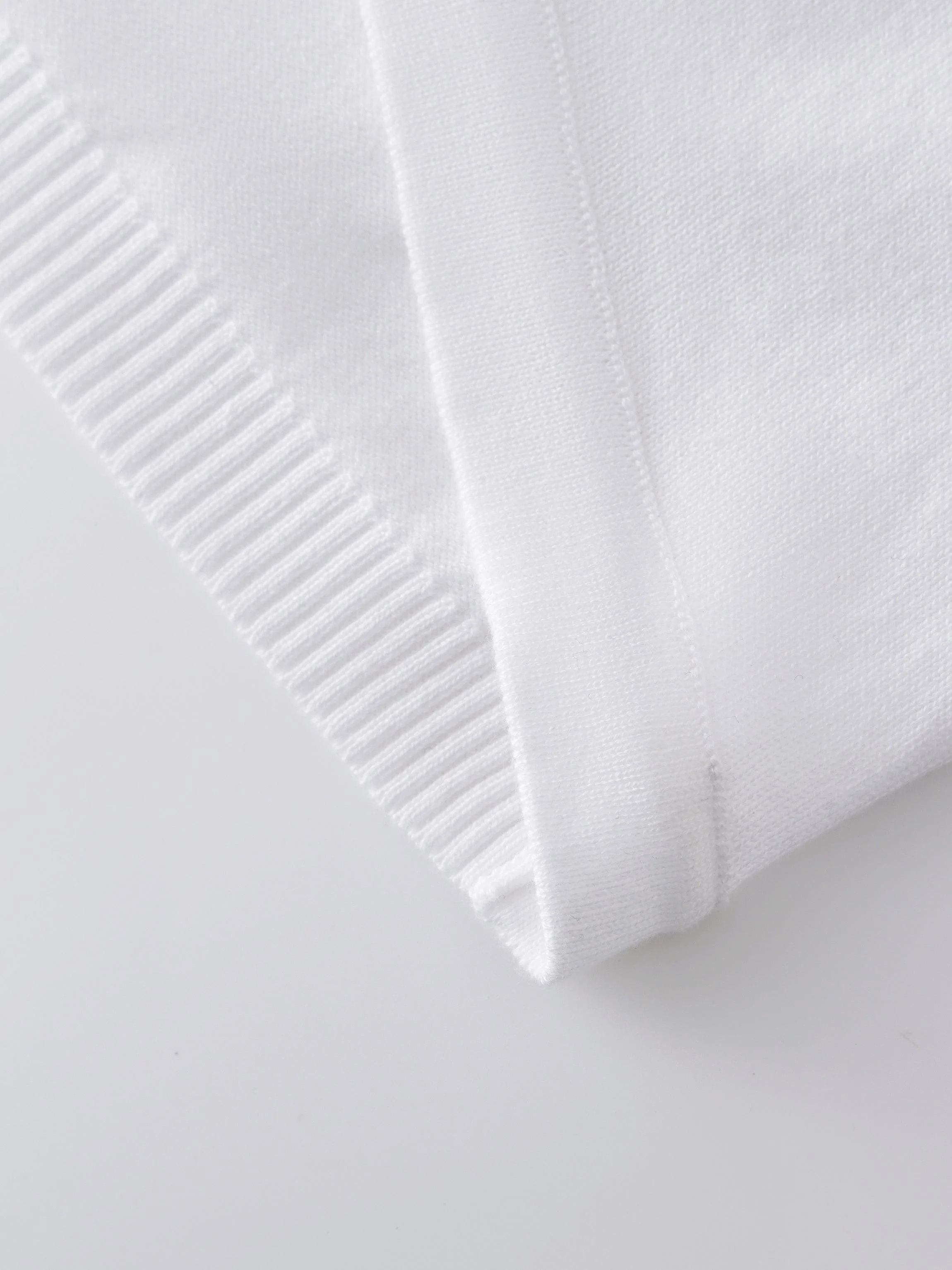 Flat Ribbed Trim Shrug-White
