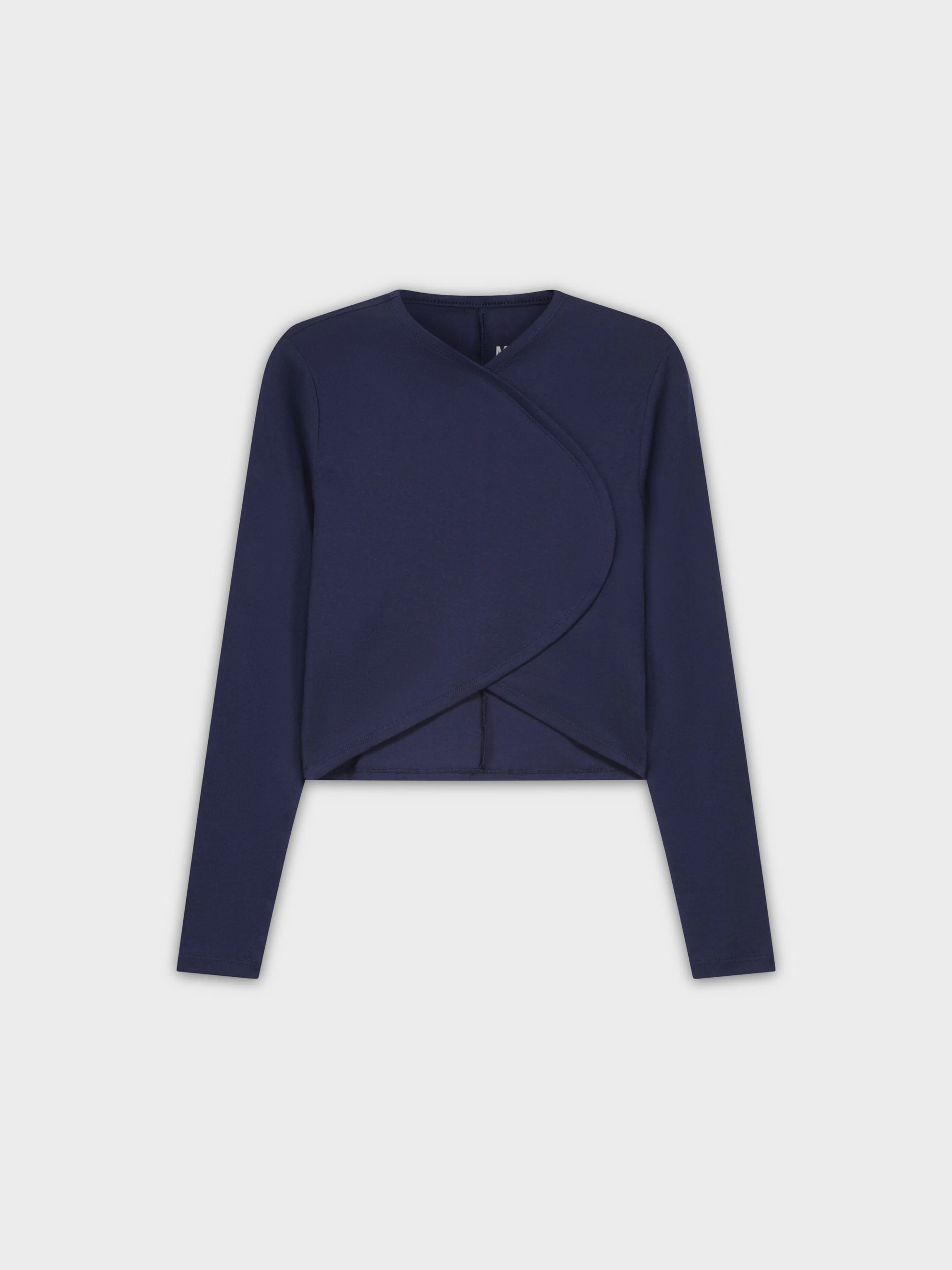 CROP CROSSOVER TEE-NAVY