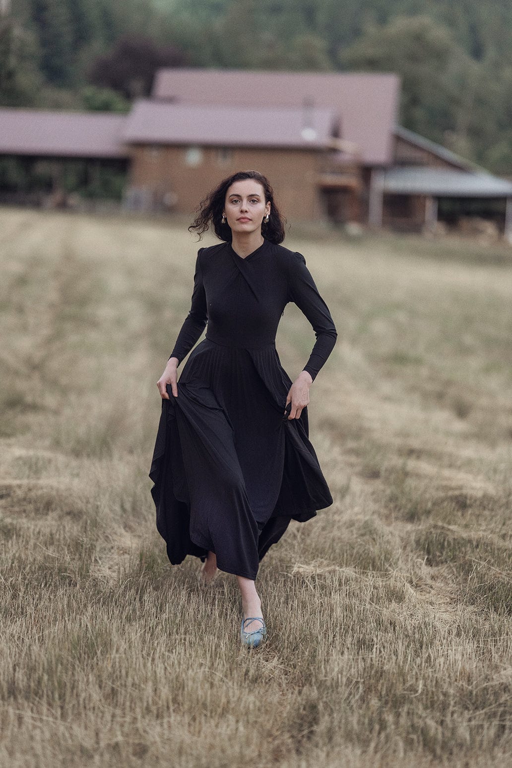Front Knot Pleat Dress 50
