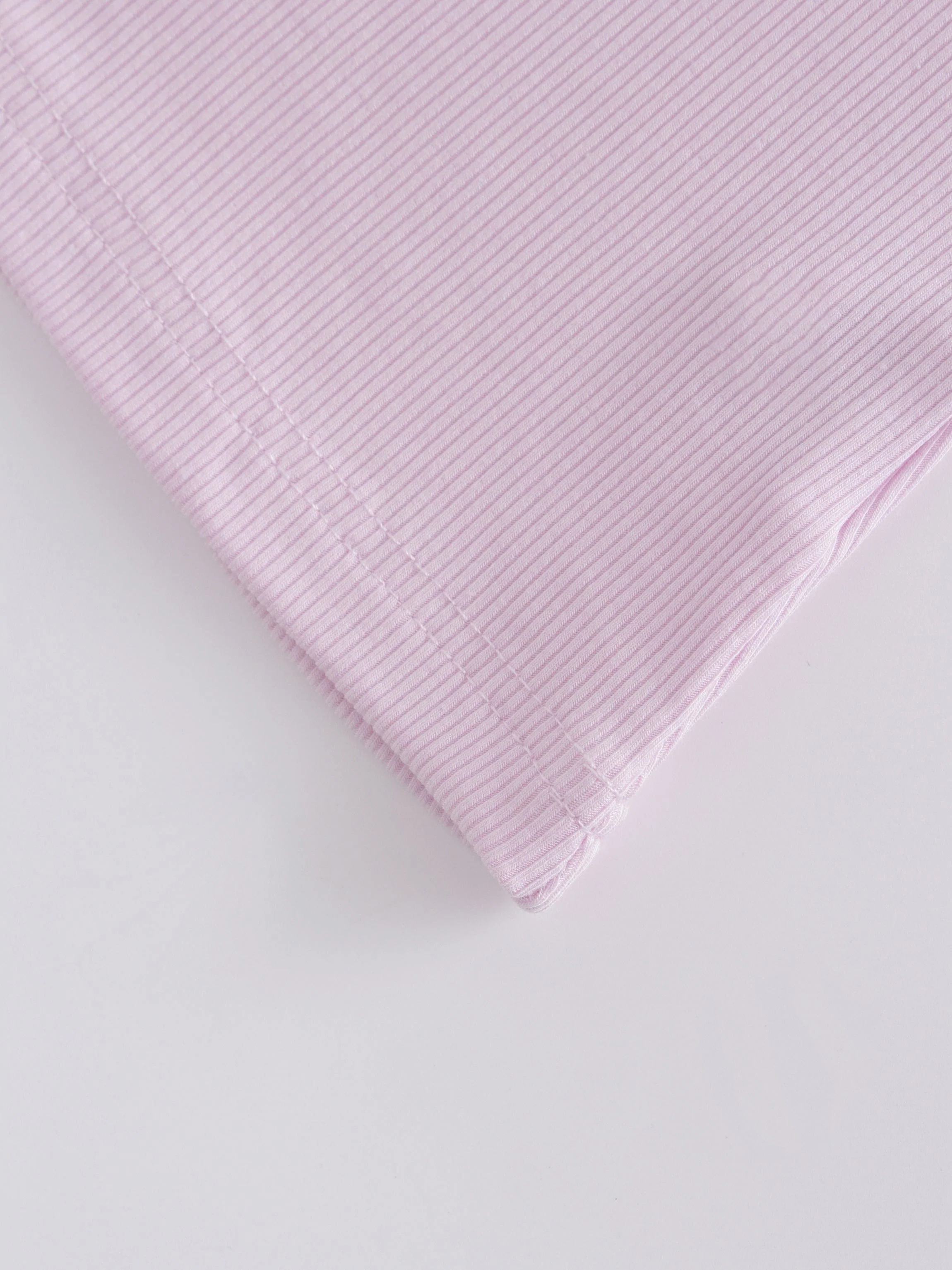 High V Ribbed Tee LS-Lavender