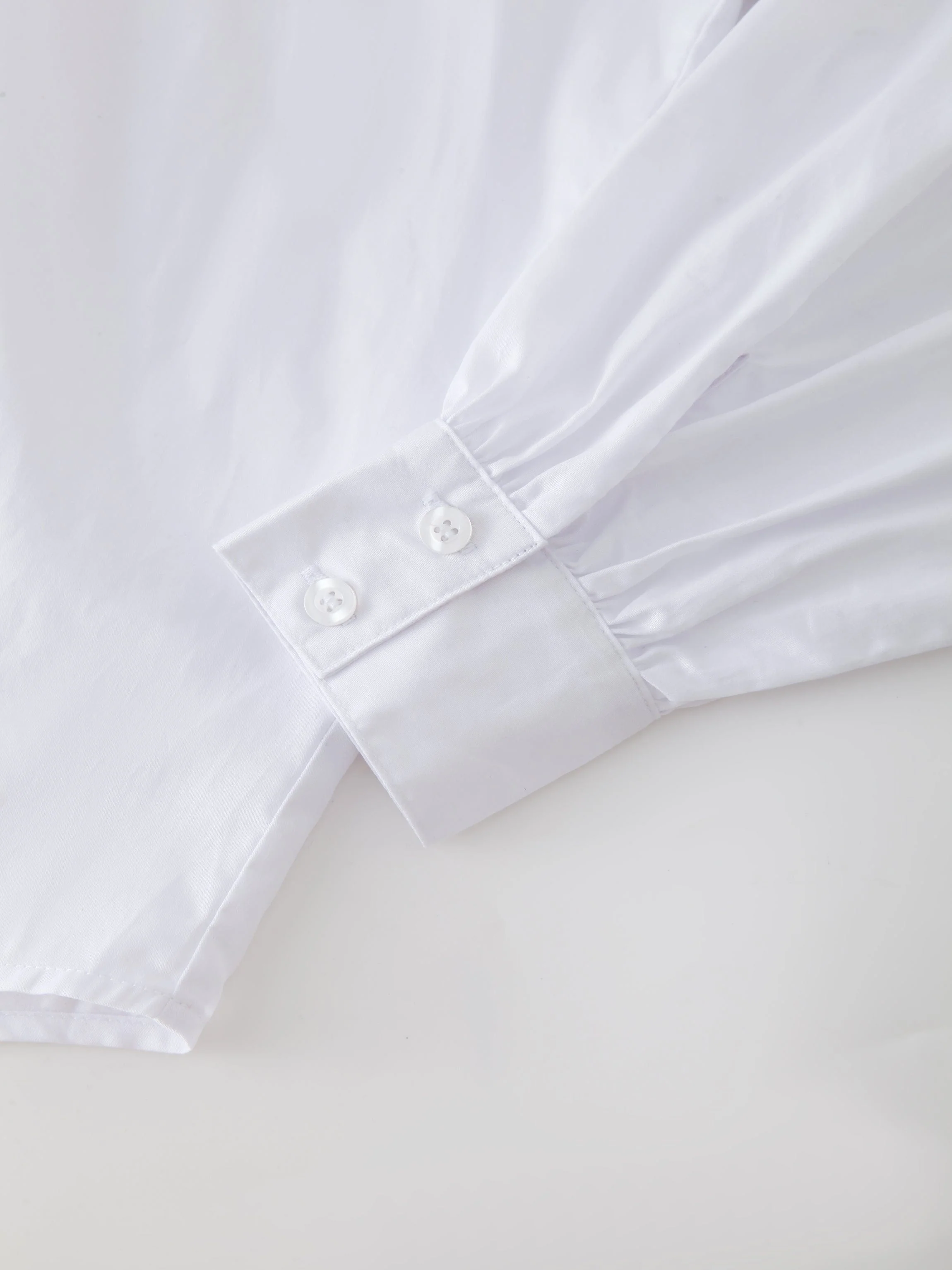 Gathered Top Blouse-White